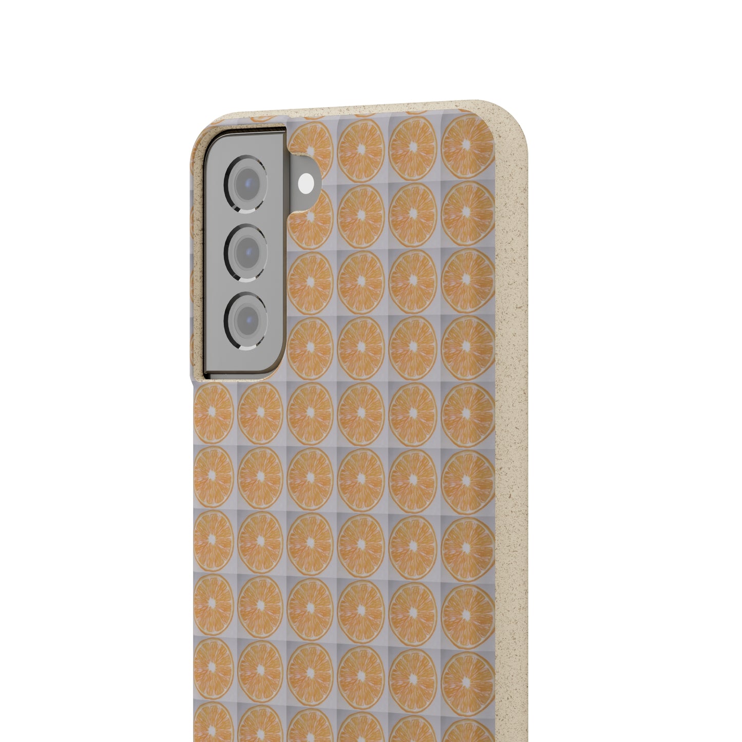 Biodegradable Phone Case Printed with Orange Drawing - art under moonlight