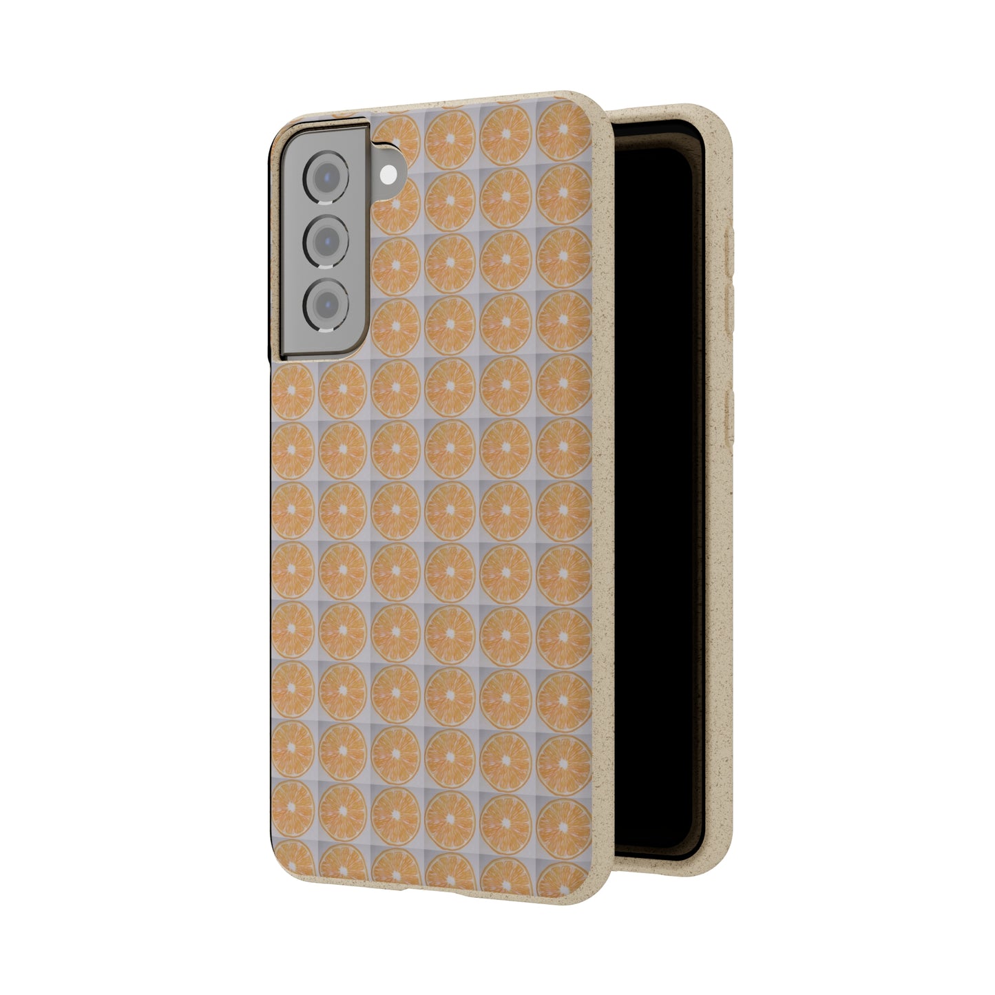 Biodegradable Phone Case Printed with Orange Drawing - art under moonlight