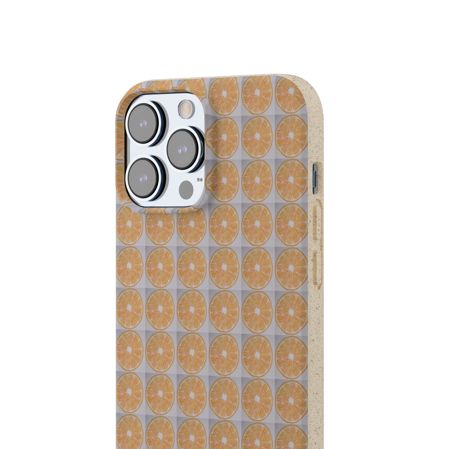 Biodegradable Phone Case Printed with Orange Drawing - art under moonlight