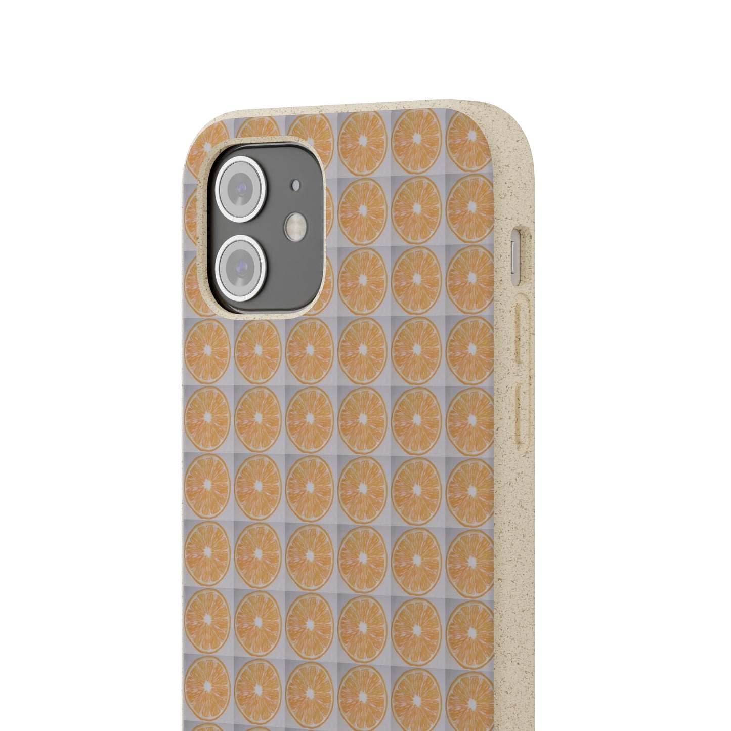 Biodegradable Phone Case Printed with Orange Drawing - art under moonlight
