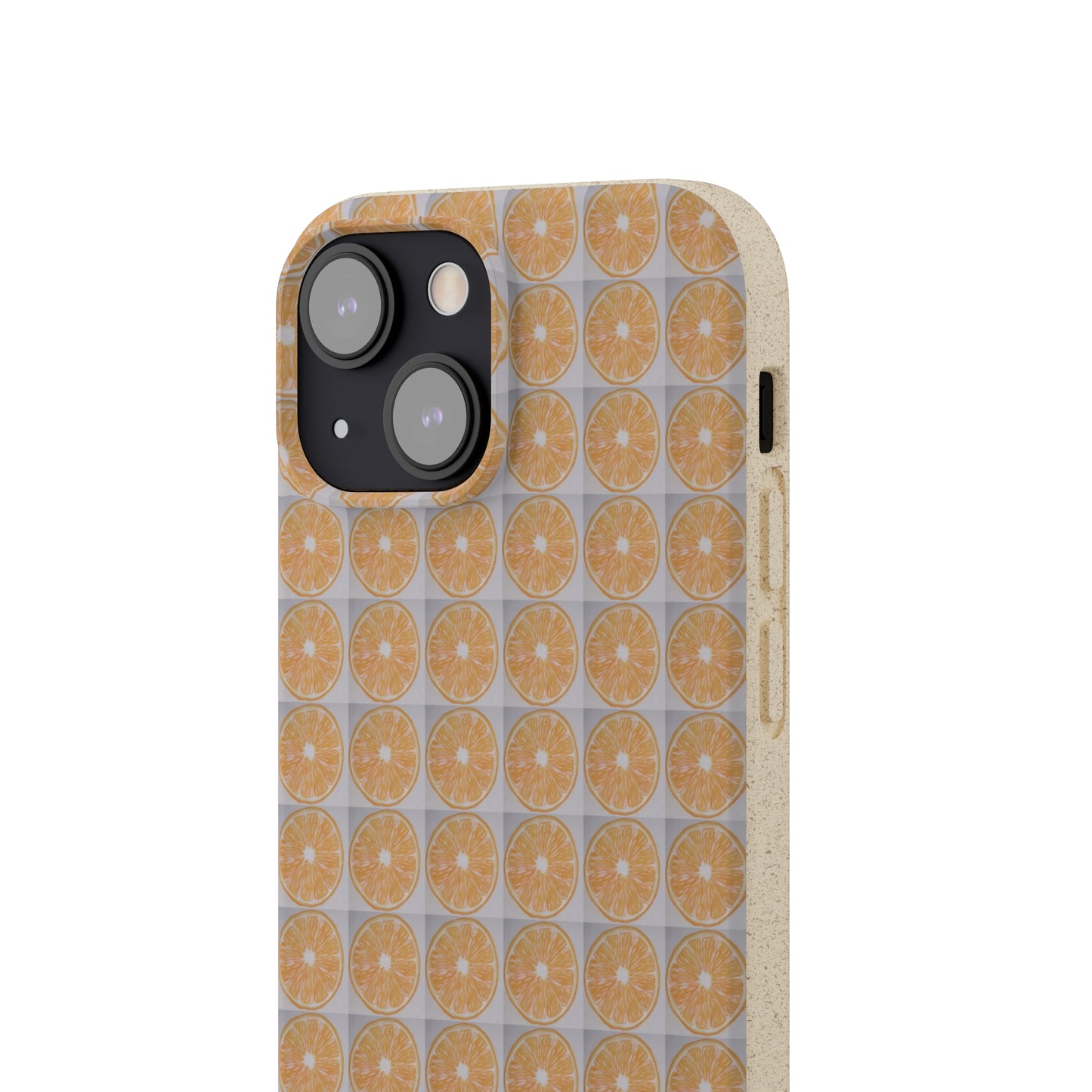 Biodegradable Phone Case Printed with Orange Drawing - art under moonlight