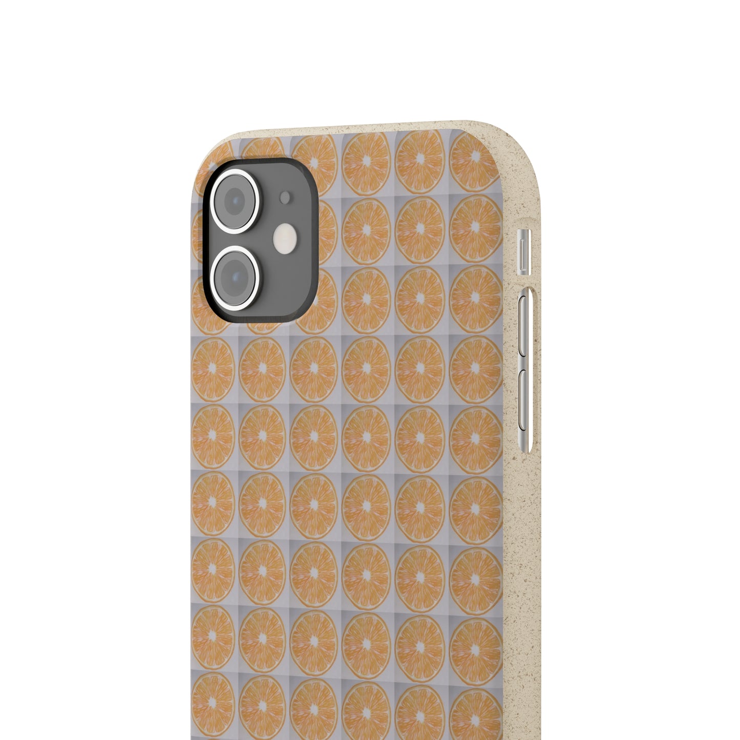 Biodegradable Phone Case Printed with Orange Drawing - art under moonlight
