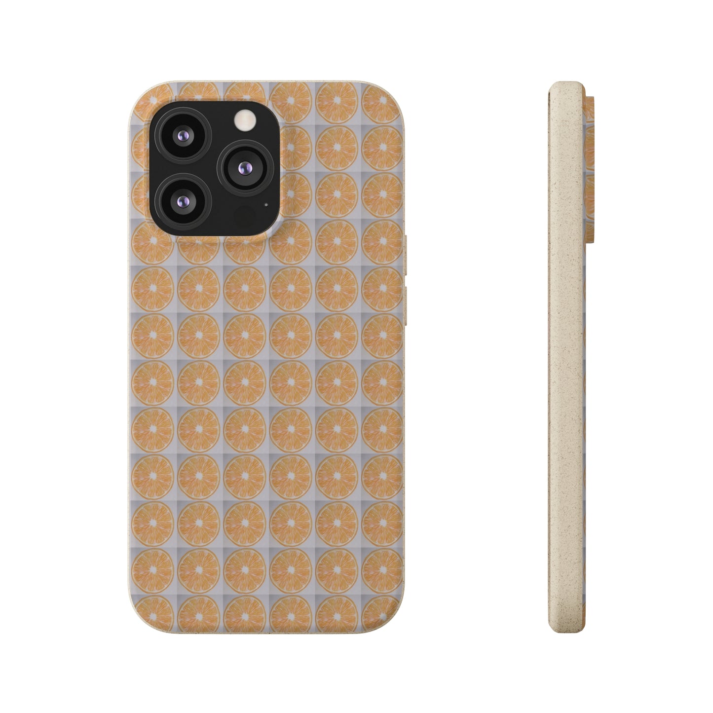 Biodegradable Phone Case Printed with Orange Drawing - art under moonlight