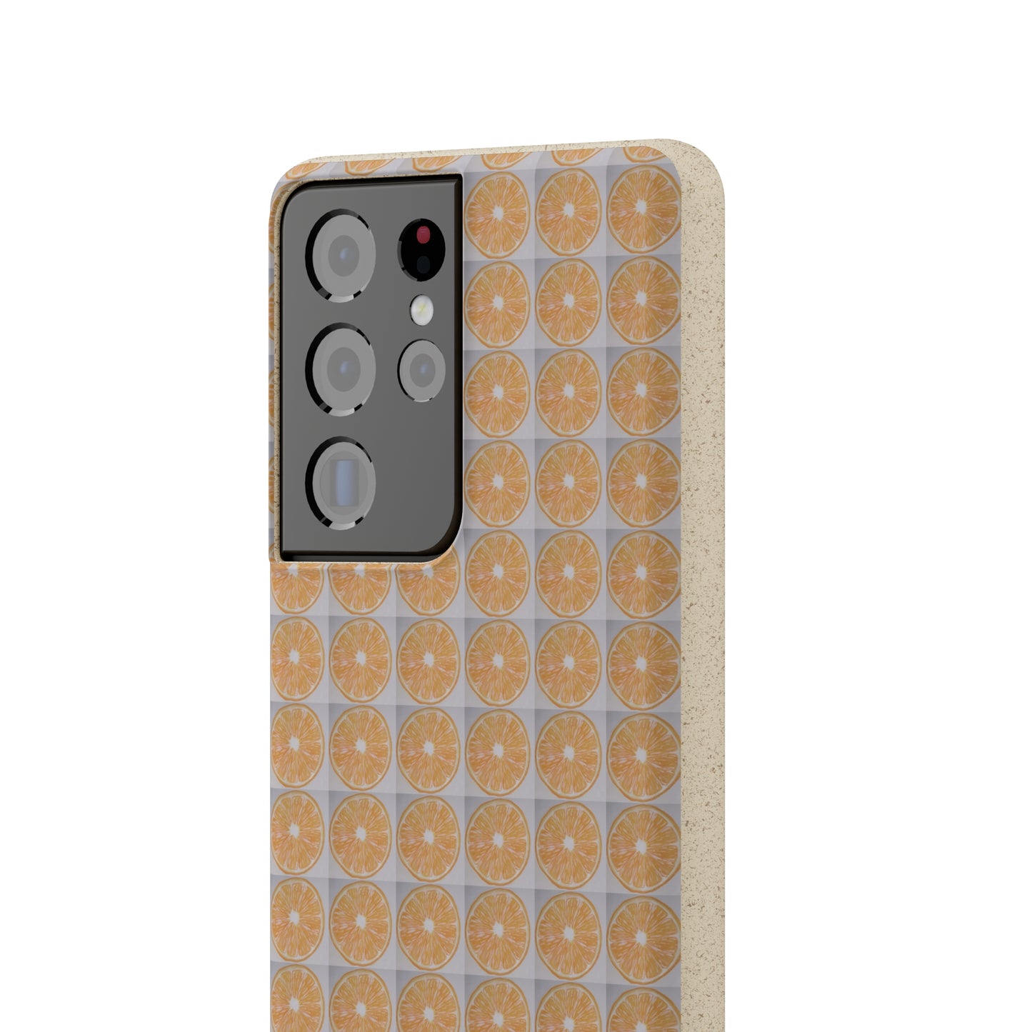 Biodegradable Phone Case Printed with Orange Drawing - art under moonlight