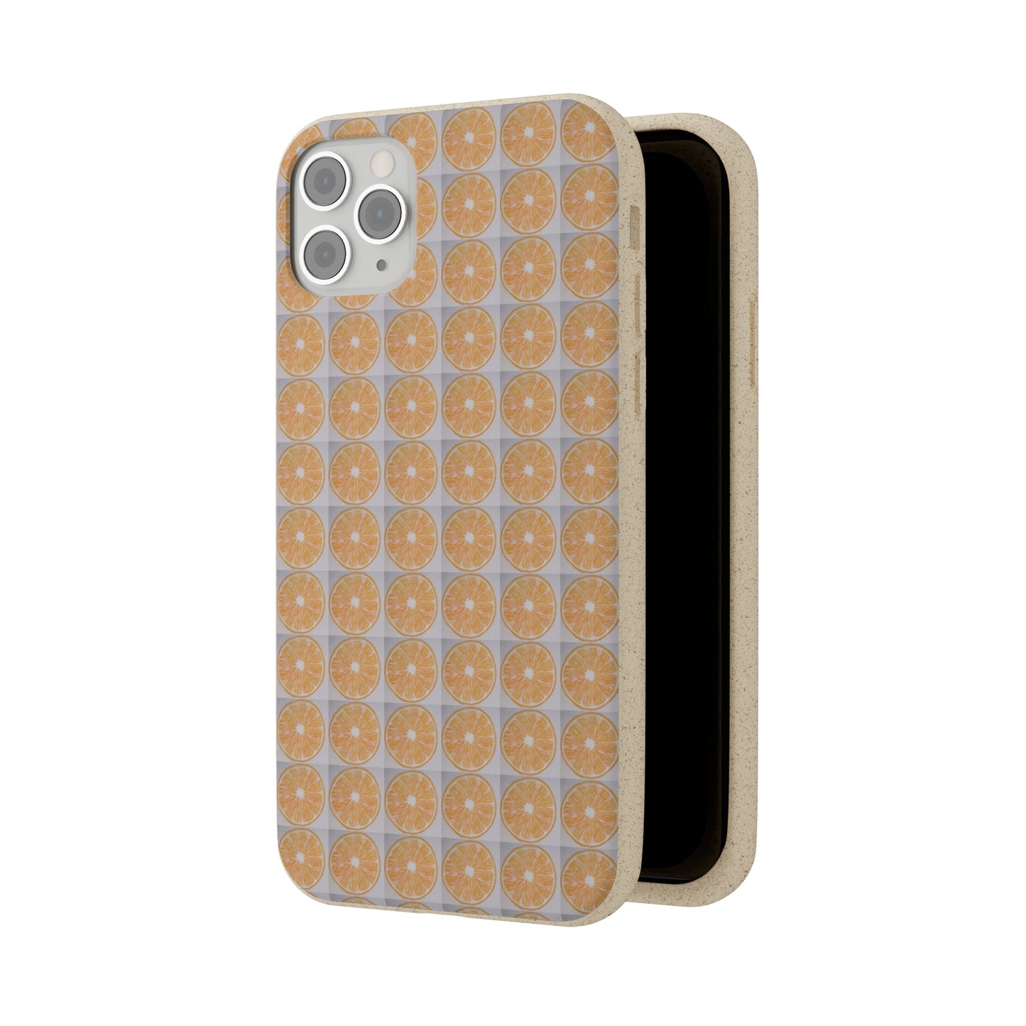 Biodegradable Phone Case Printed with Orange Drawing - art under moonlight