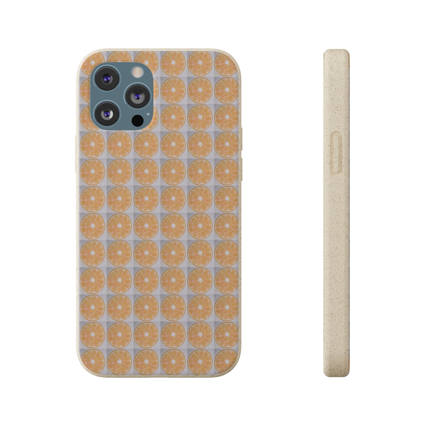 Biodegradable Phone Case Printed with Orange Drawing - art under moonlight