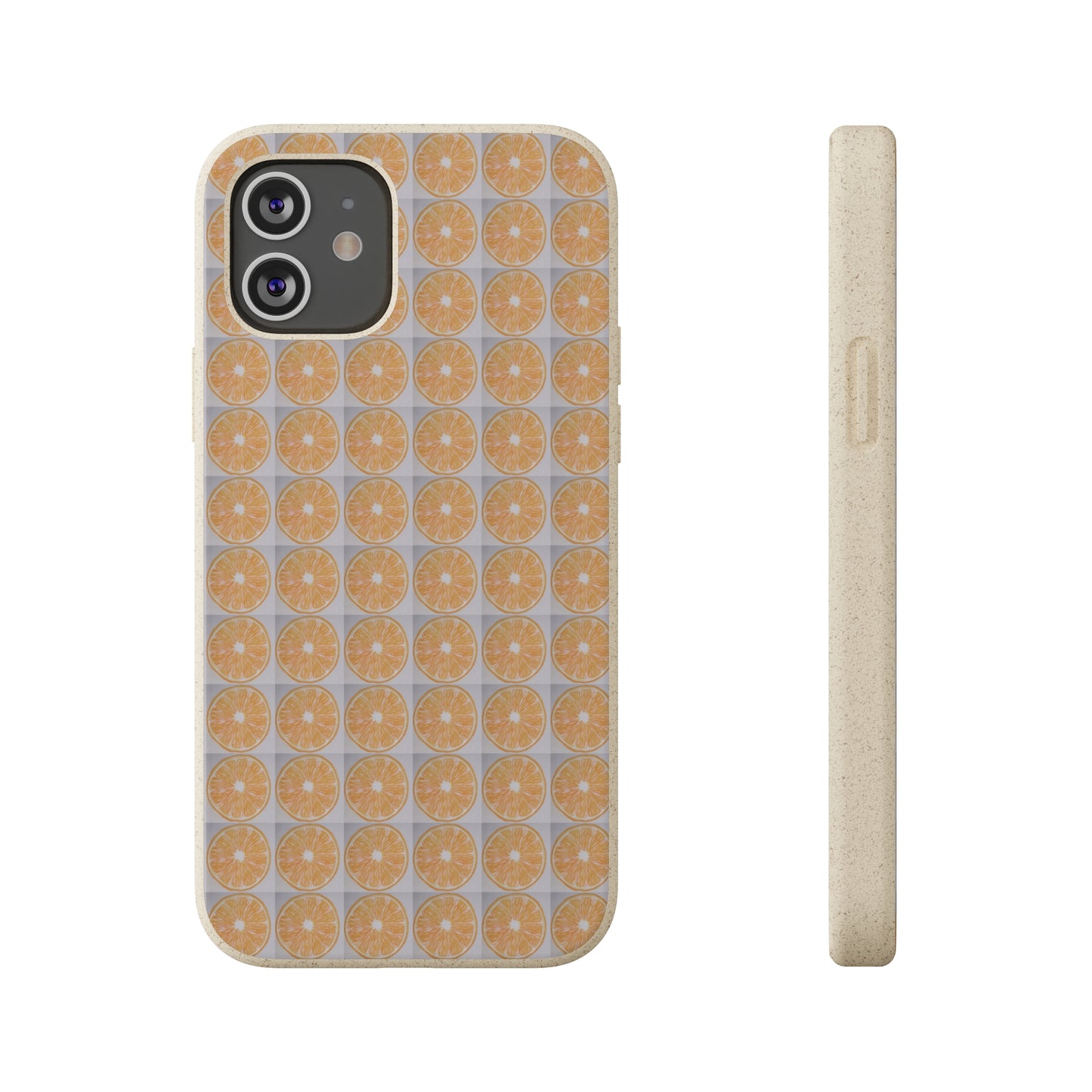 Biodegradable Phone Case Printed with Orange Drawing - art under moonlight