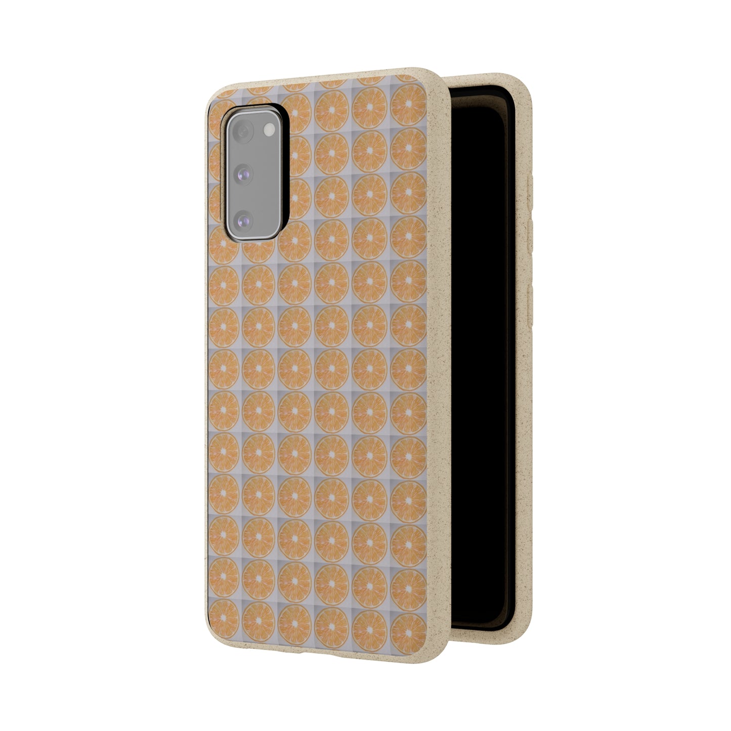 Biodegradable Phone Case Printed with Orange Drawing - art under moonlight