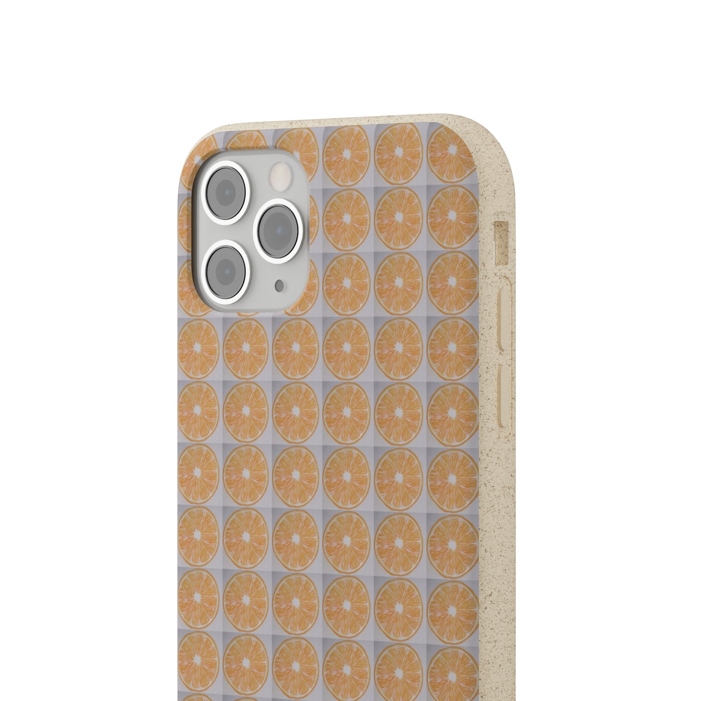 Biodegradable Phone Case Printed with Orange Drawing - art under moonlight