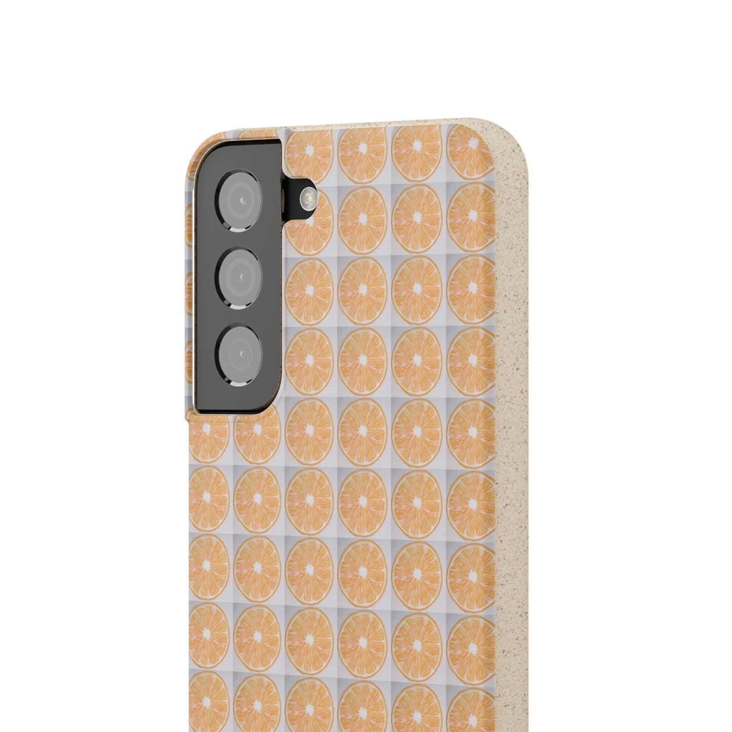 Biodegradable Phone Case Printed with Orange Drawing - art under moonlight