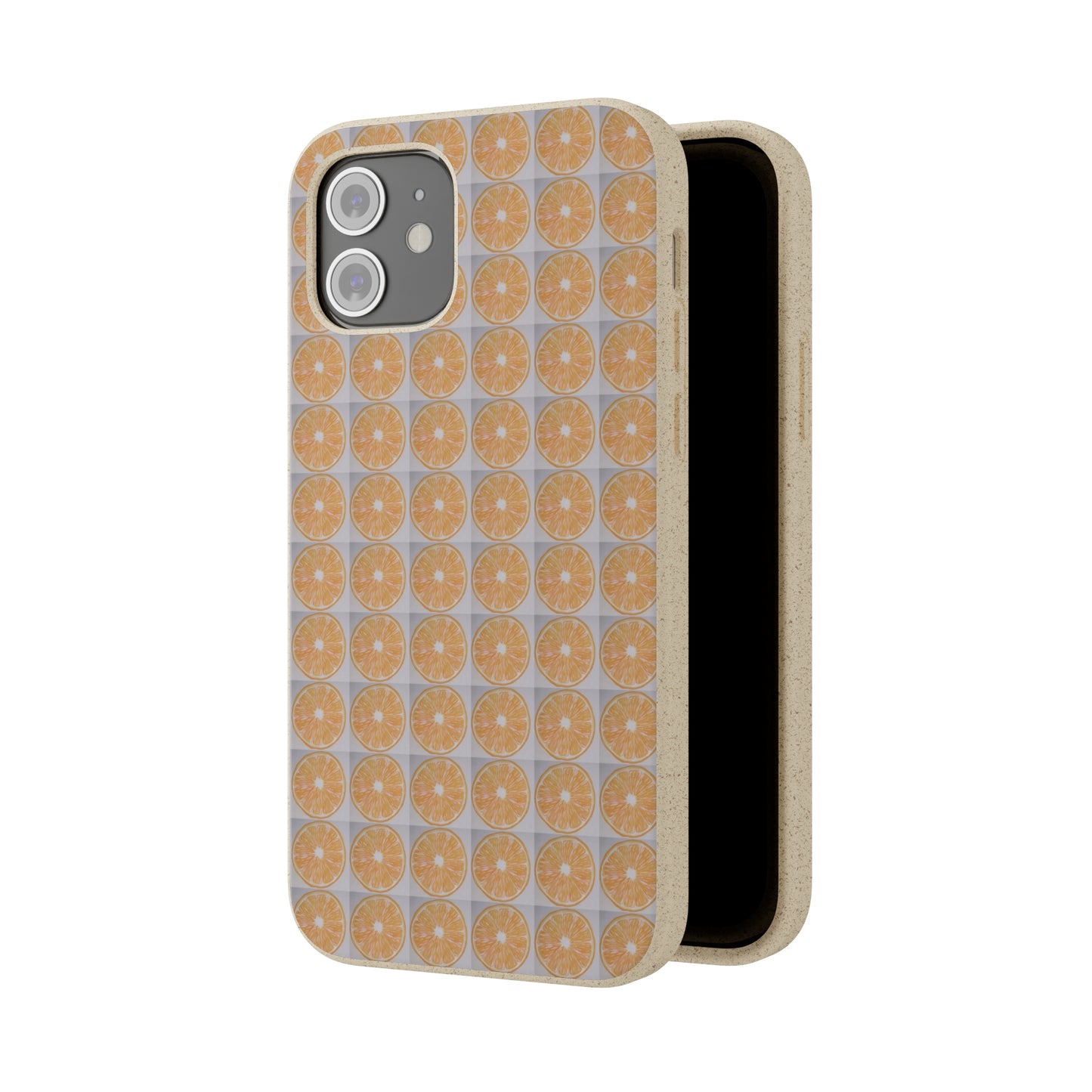 Biodegradable Phone Case Printed with Orange Drawing - art under moonlight