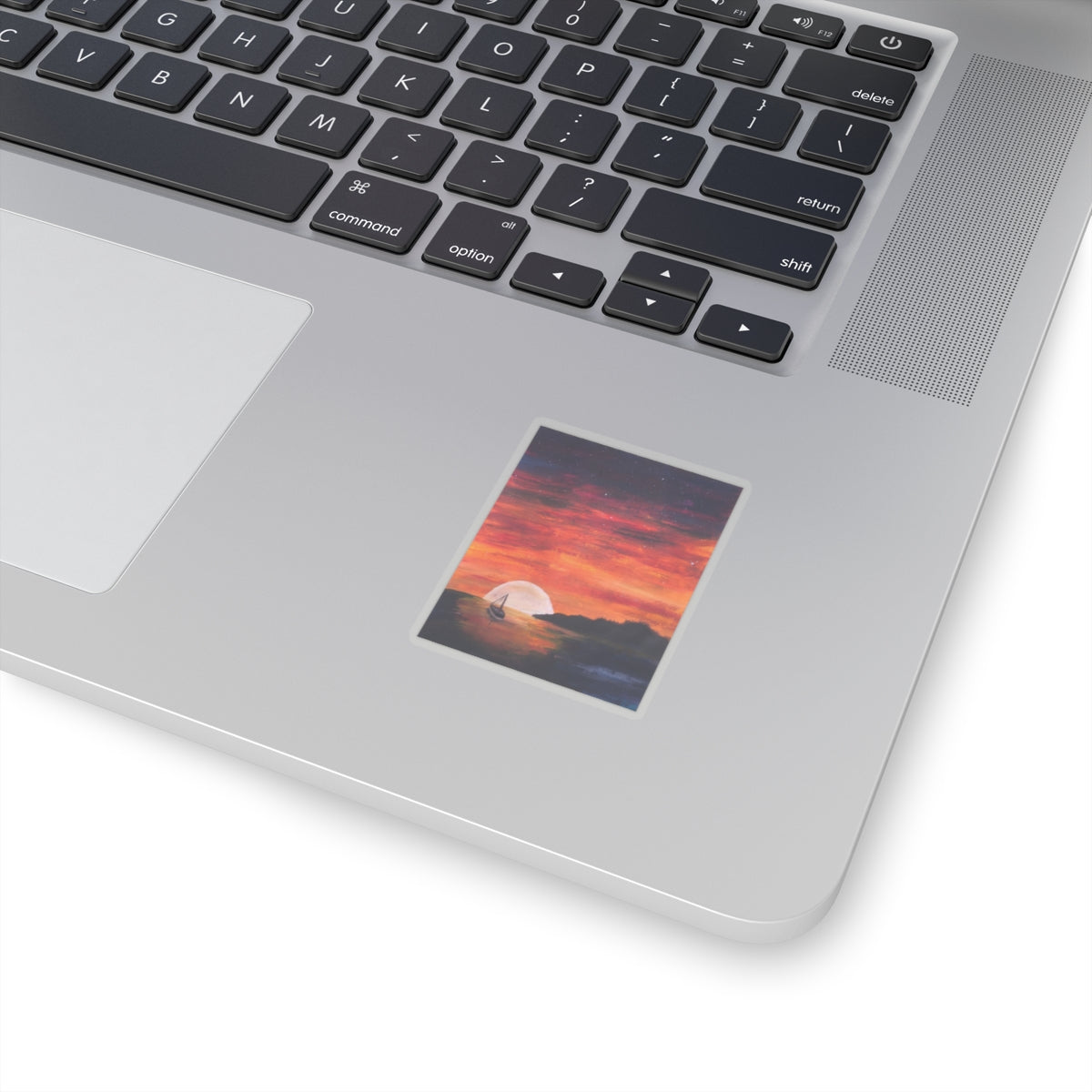 Vinyl Sticker of "Setting Sun, Rising Moon" - art under moonlight