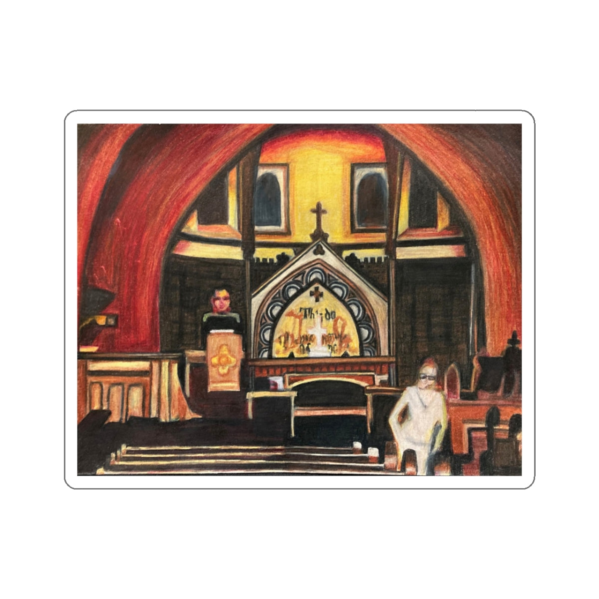 Vinyl Sticker of "Ghosts Inside" - art under moonlight