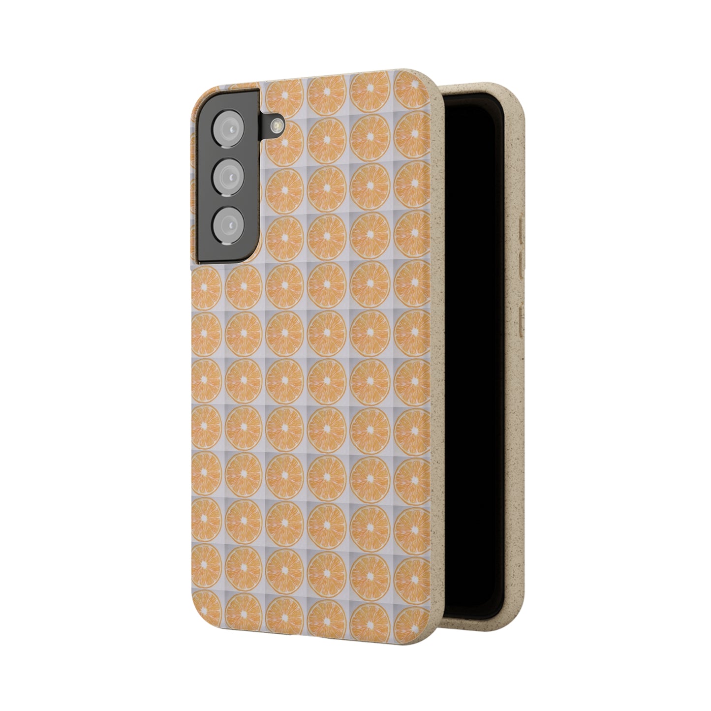 Biodegradable Phone Case Printed with Orange Drawing - art under moonlight