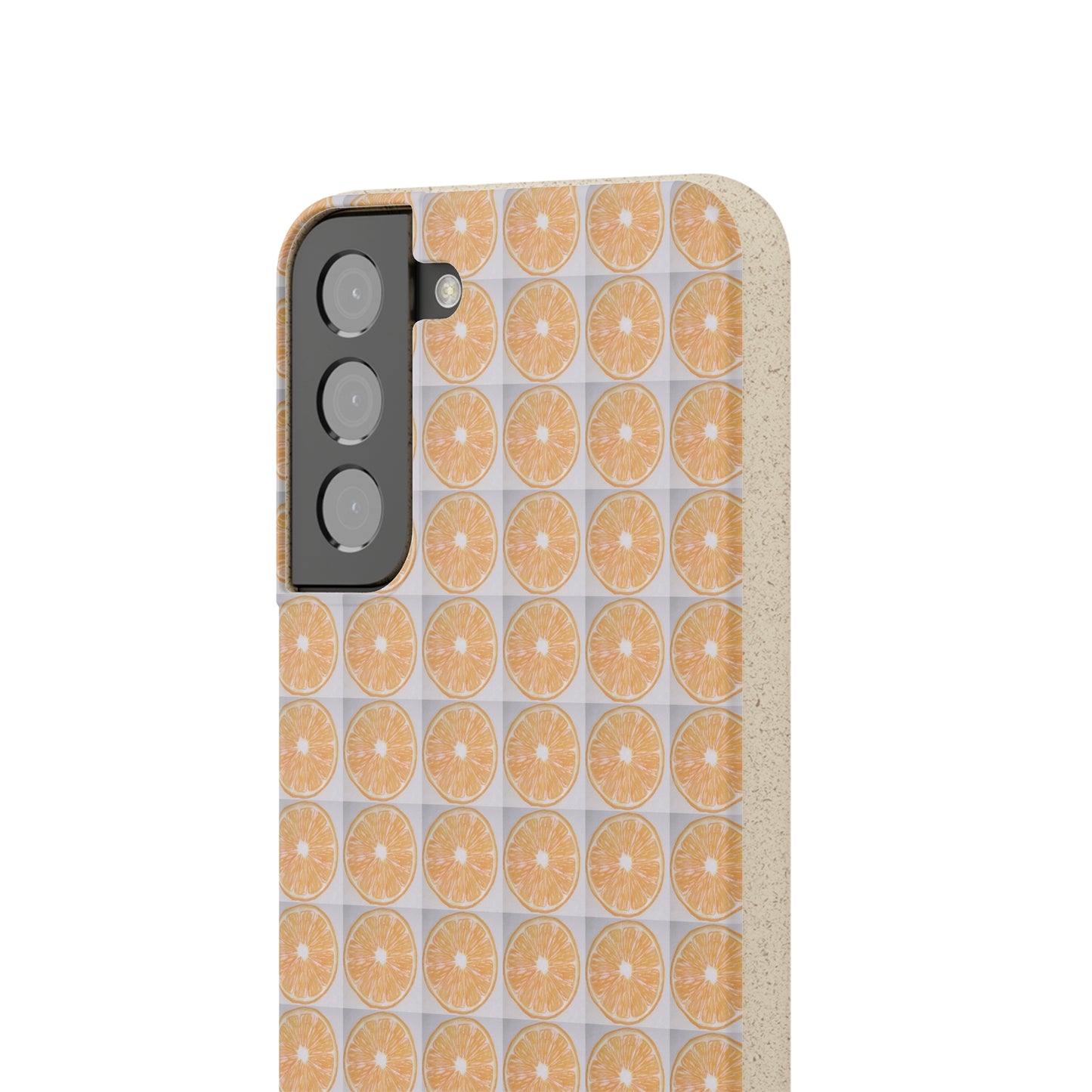 Biodegradable Phone Case Printed with Orange Drawing - art under moonlight