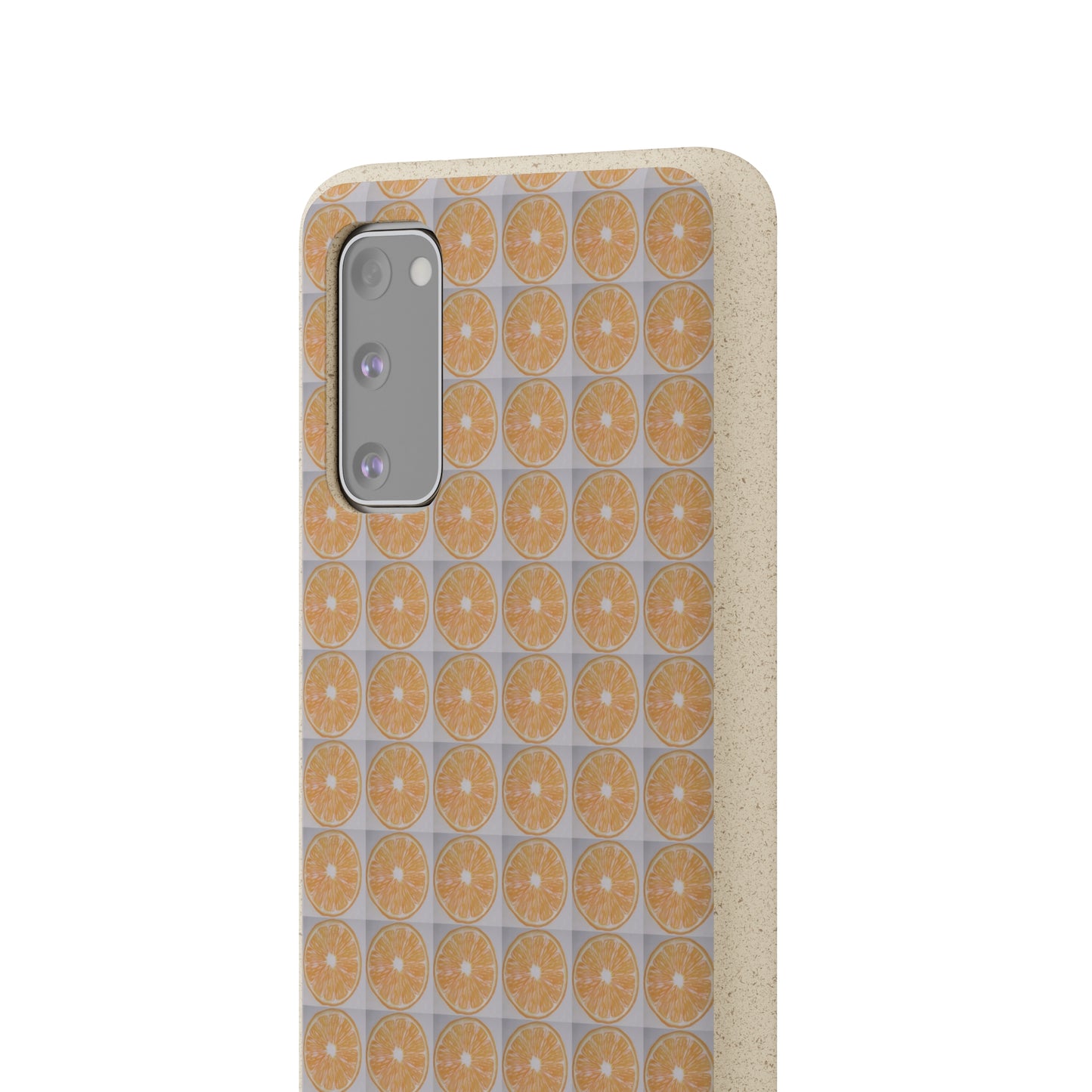 Biodegradable Phone Case Printed with Orange Drawing - art under moonlight