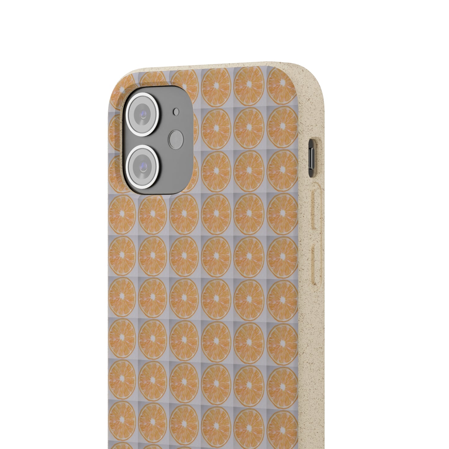 Biodegradable Phone Case Printed with Orange Drawing - art under moonlight