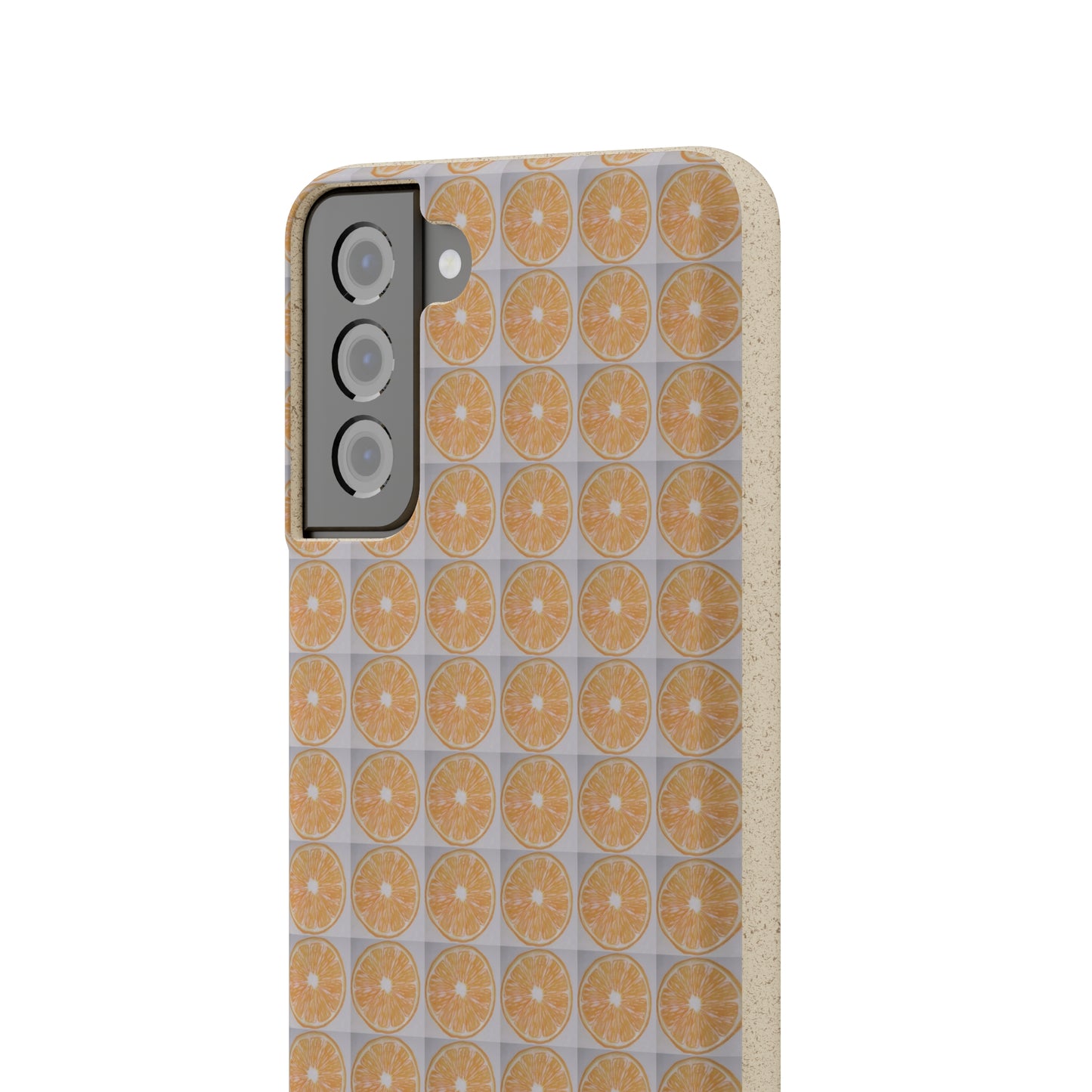 Biodegradable Phone Case Printed with Orange Drawing - art under moonlight