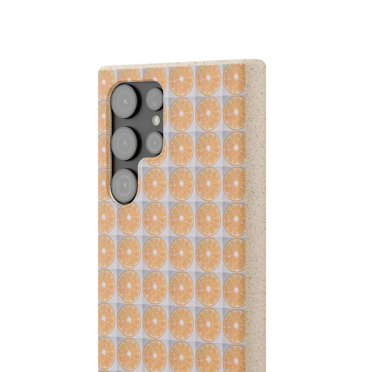 Biodegradable Phone Case Printed with Orange Drawing - art under moonlight