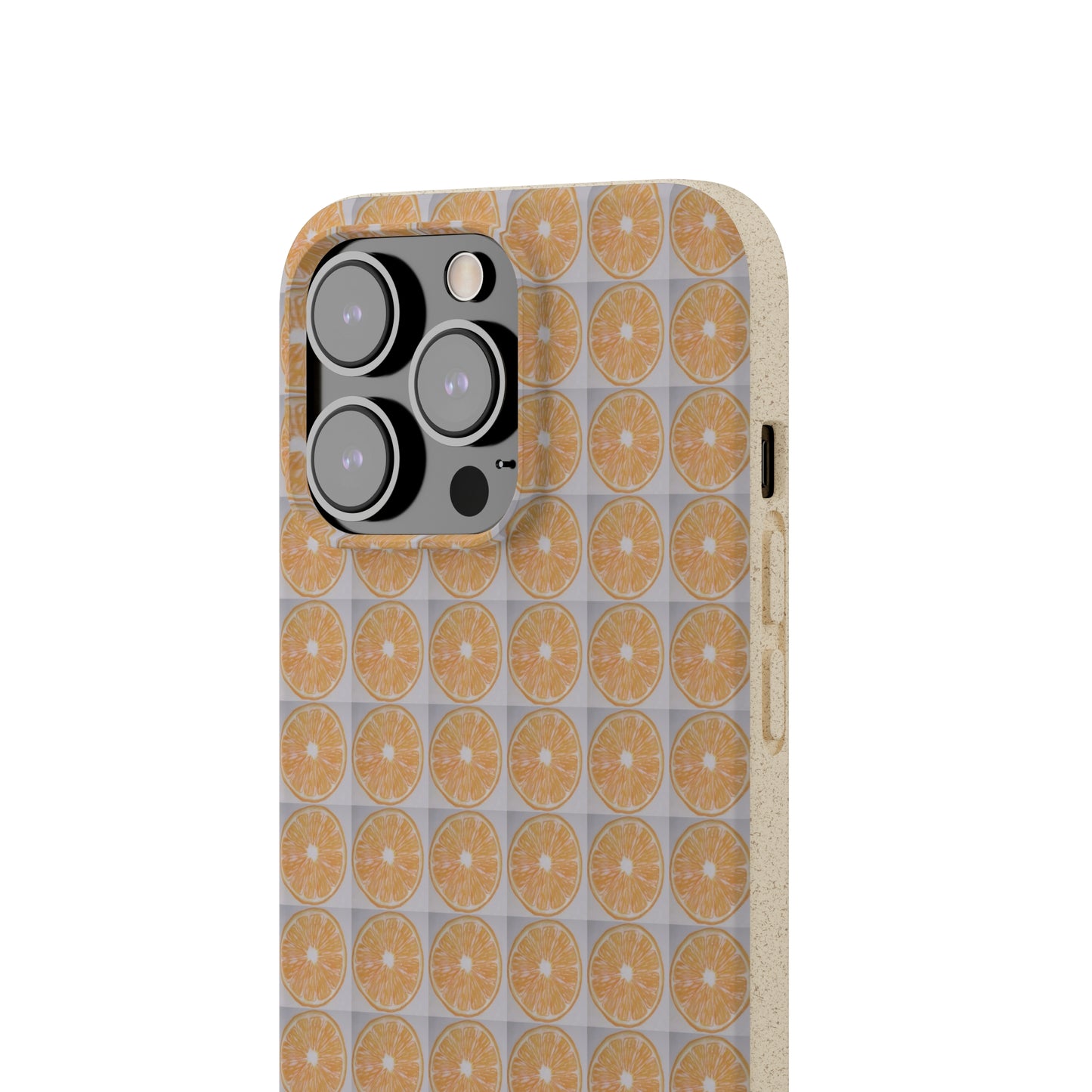 Biodegradable Phone Case Printed with Orange Drawing - art under moonlight