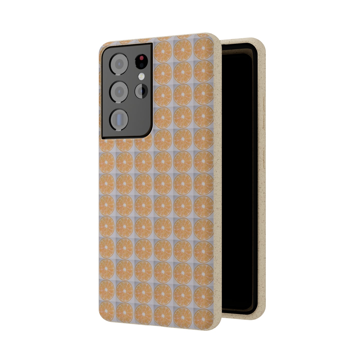 Biodegradable Phone Case Printed with Orange Drawing - art under moonlight