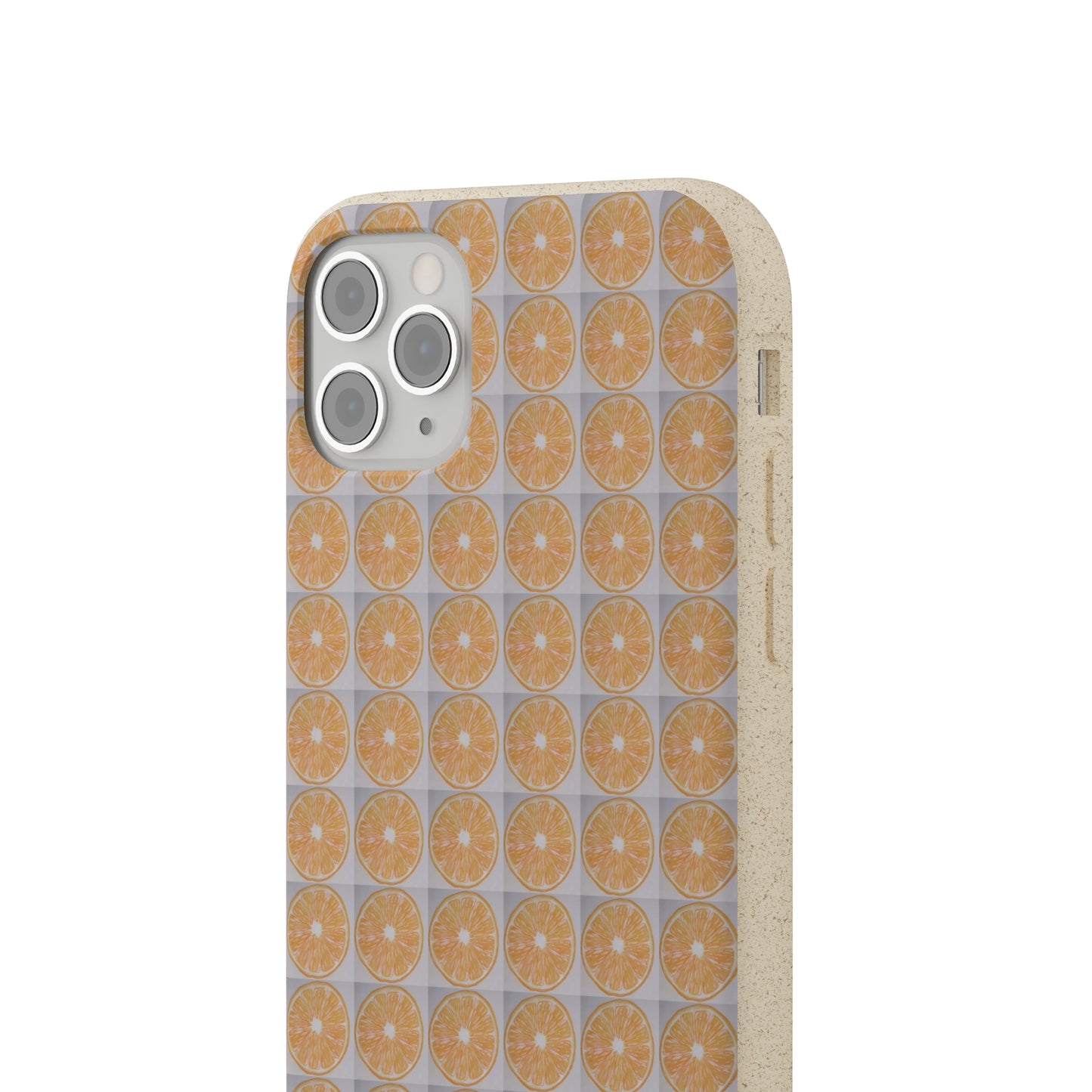 Biodegradable Phone Case Printed with Orange Drawing - art under moonlight