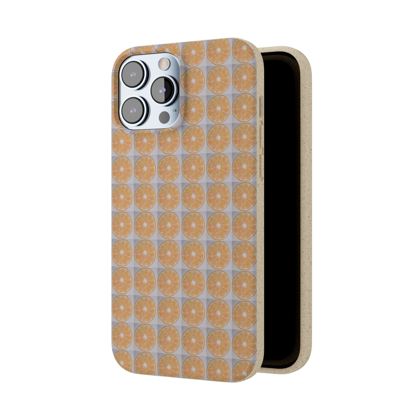 Biodegradable Phone Case Printed with Orange Drawing - art under moonlight