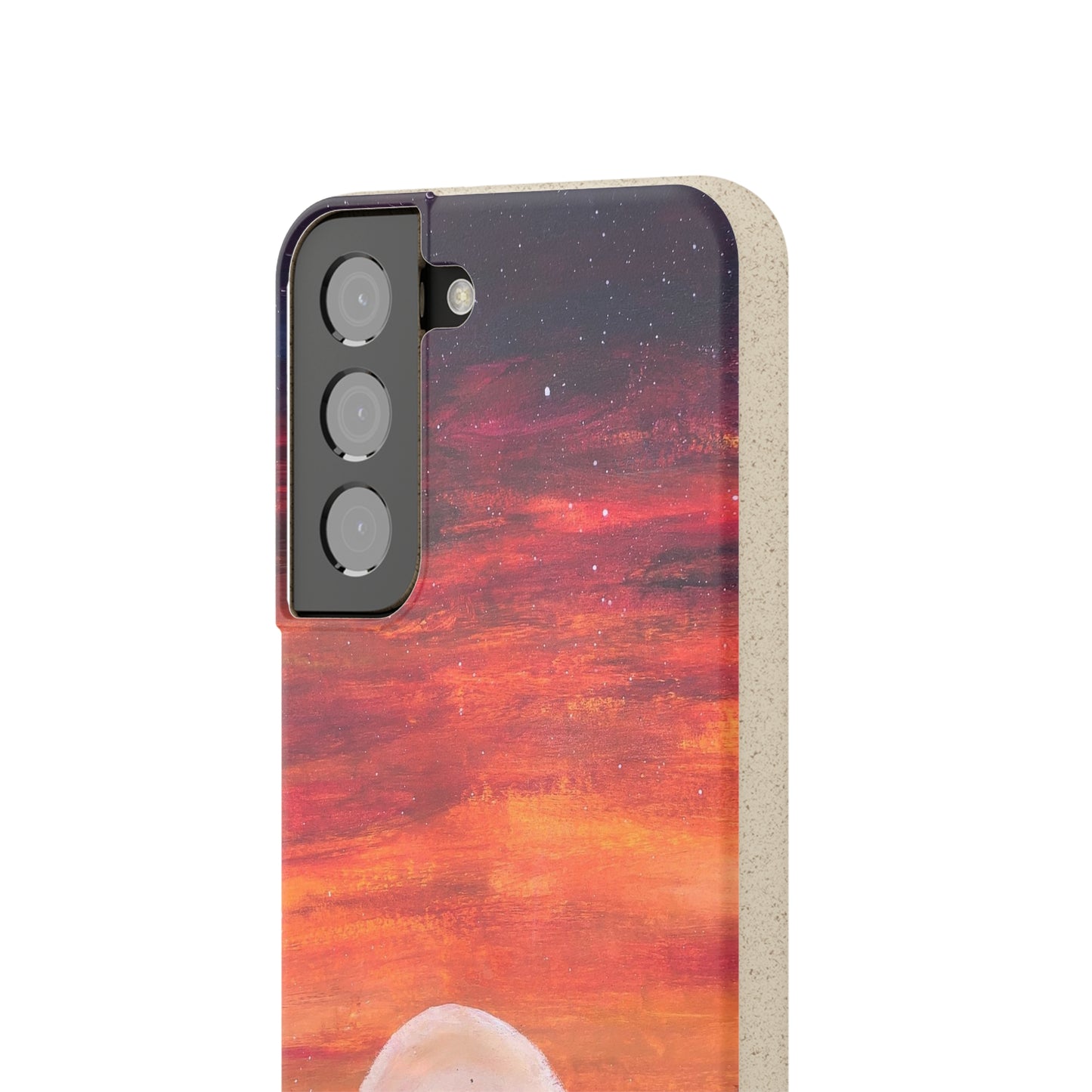 Biodegradable Phone Case Printed with "Setting Sun, Rising Moon" - art under moonlight