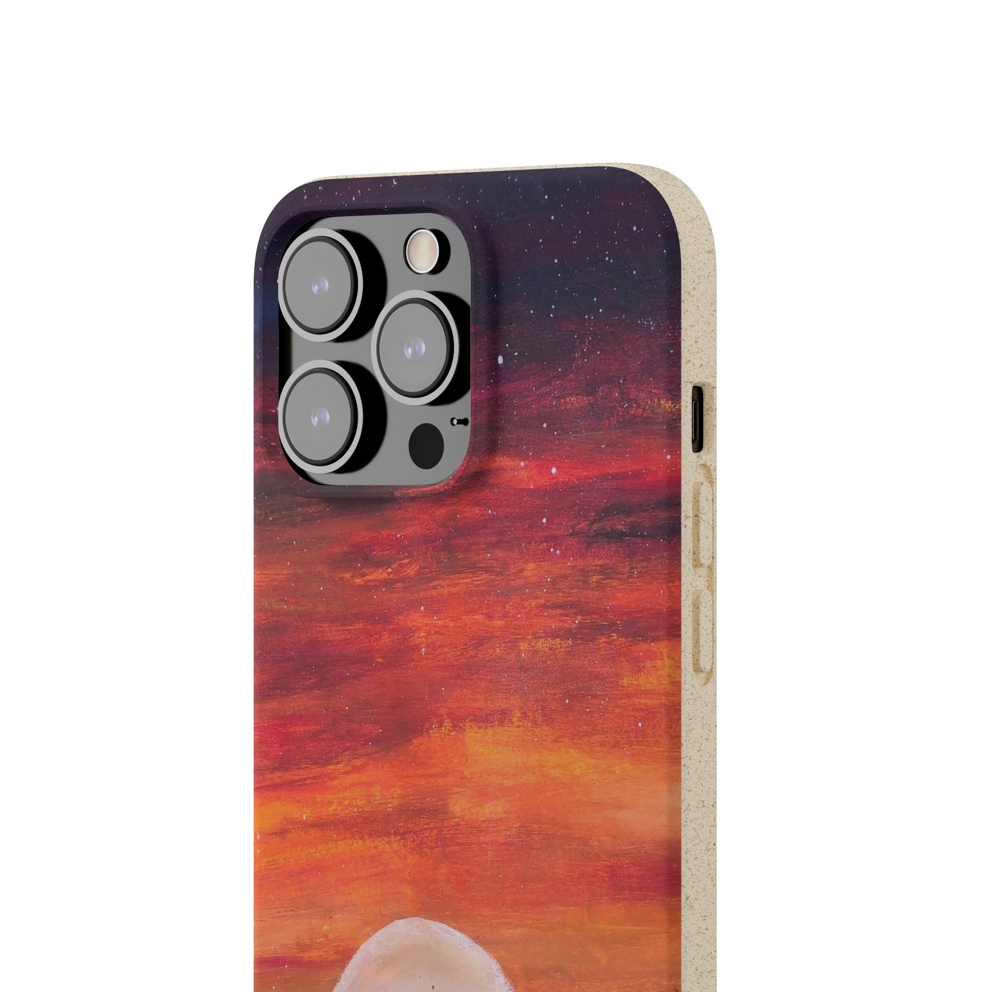 Biodegradable Phone Case Printed with "Setting Sun, Rising Moon" - art under moonlight
