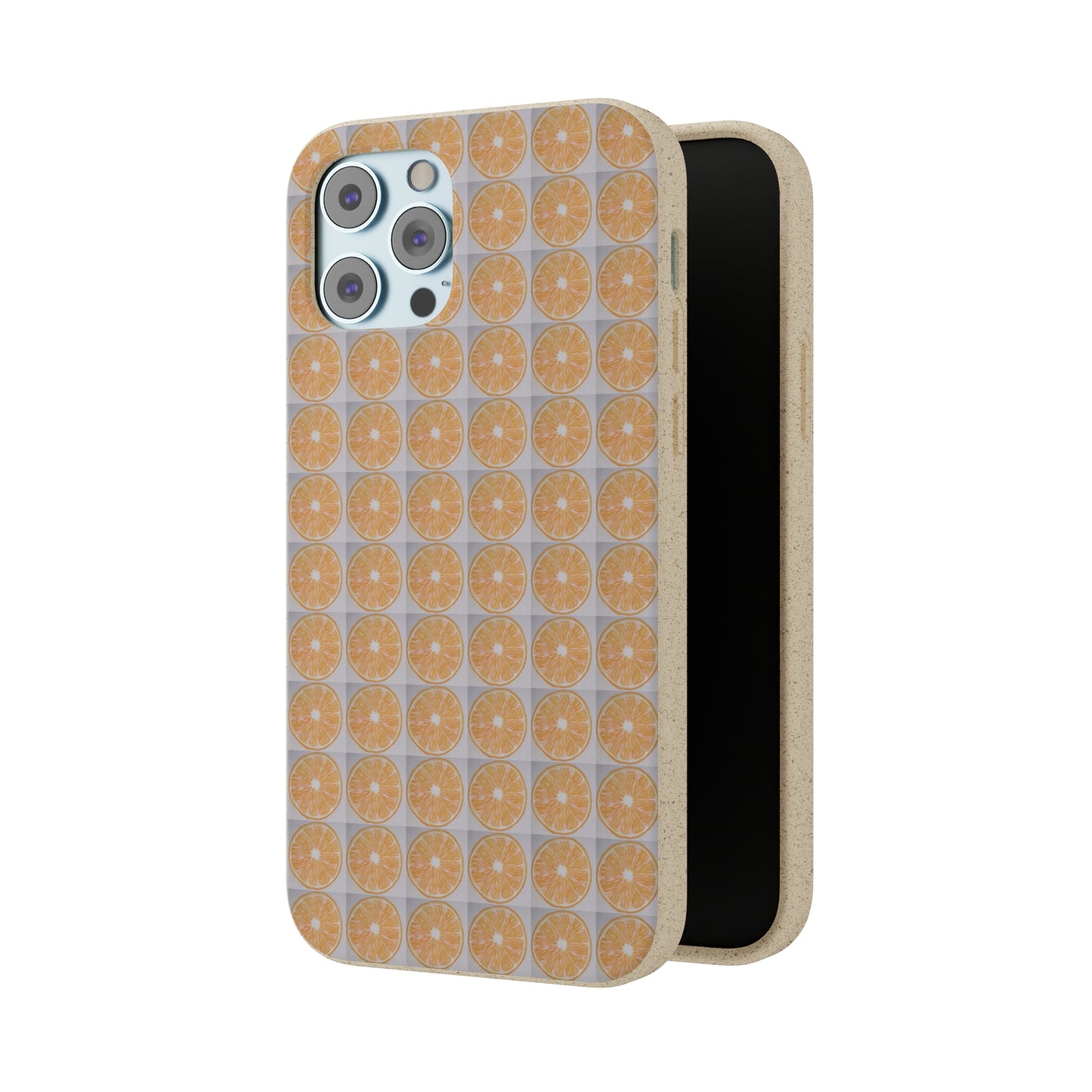 Biodegradable Phone Case Printed with Orange Drawing - art under moonlight