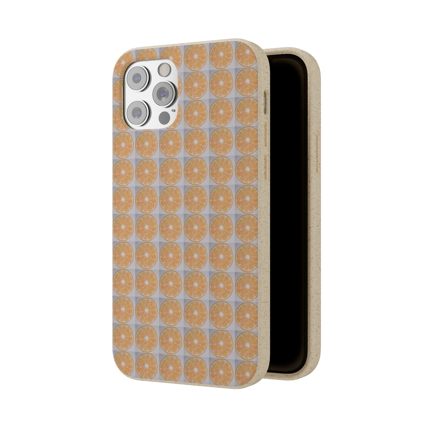 Biodegradable Phone Case Printed with Orange Drawing - art under moonlight