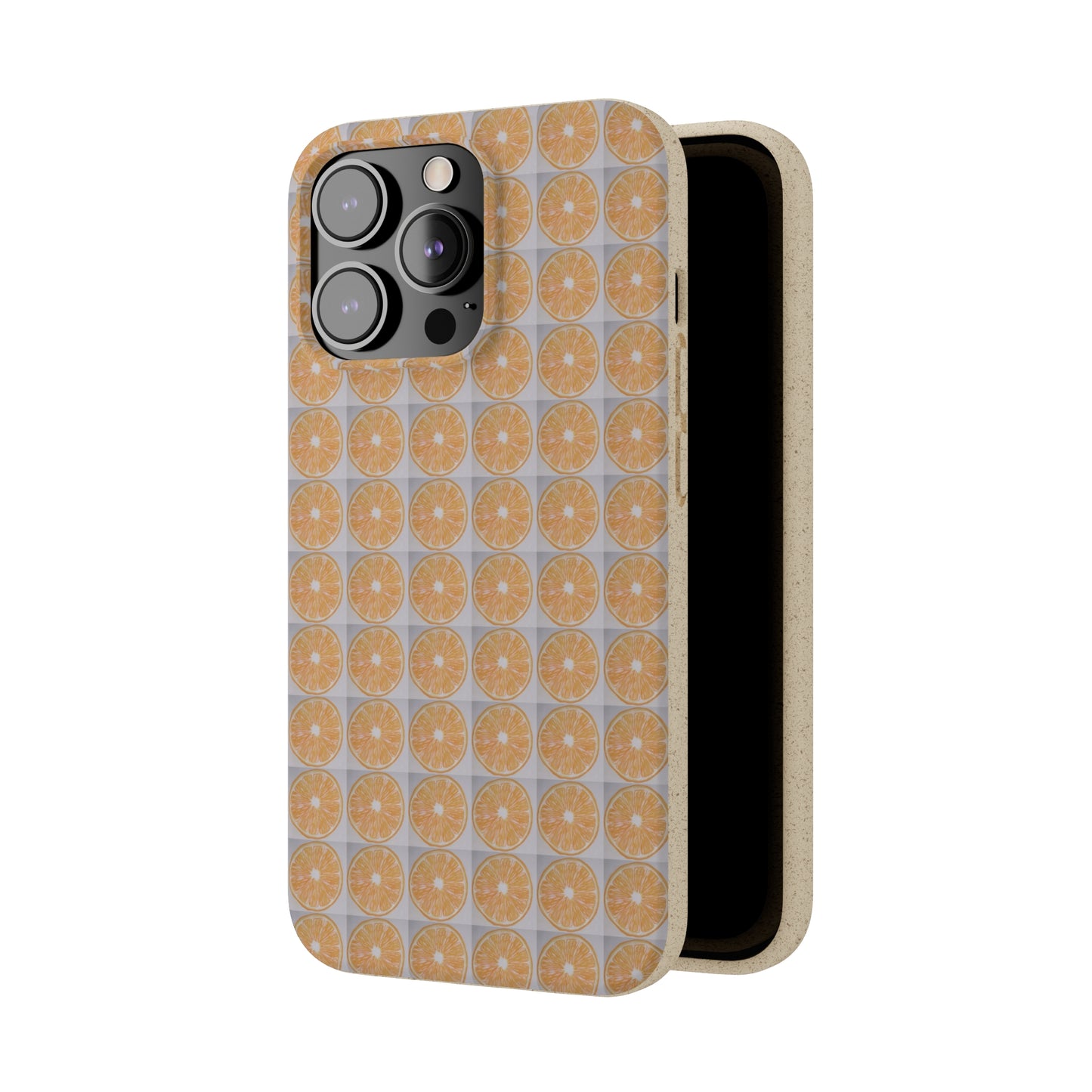 Biodegradable Phone Case Printed with Orange Drawing - art under moonlight
