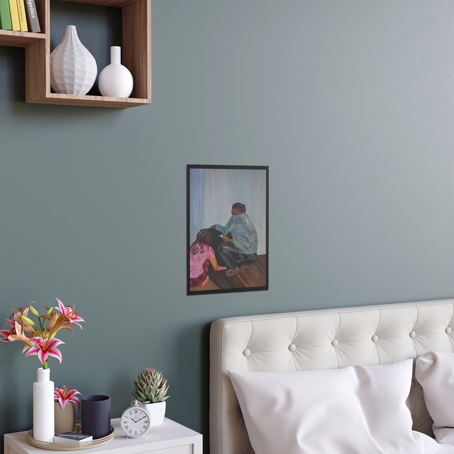 Indoor and Outdoor Silk Poster Print of “Building Blocks" - art under moonlight