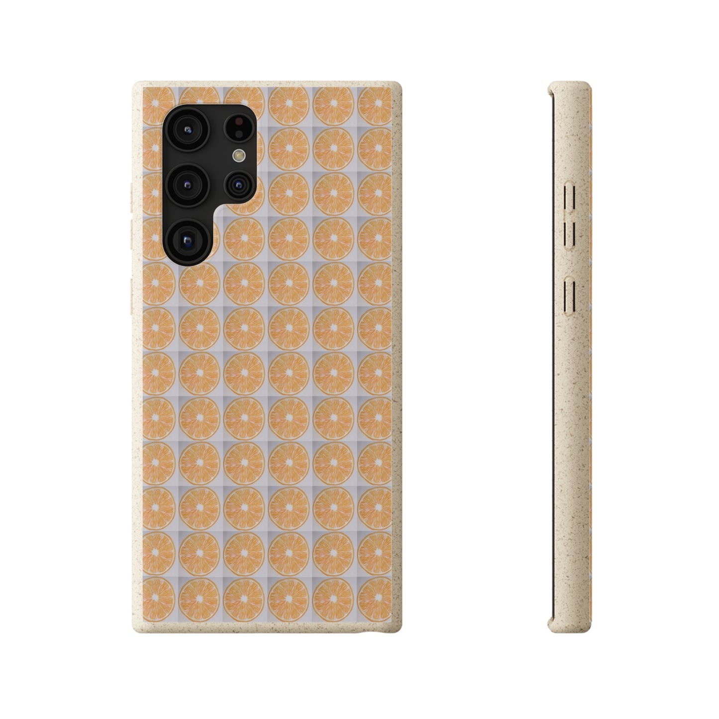 Biodegradable Phone Case Printed with Orange Drawing - art under moonlight