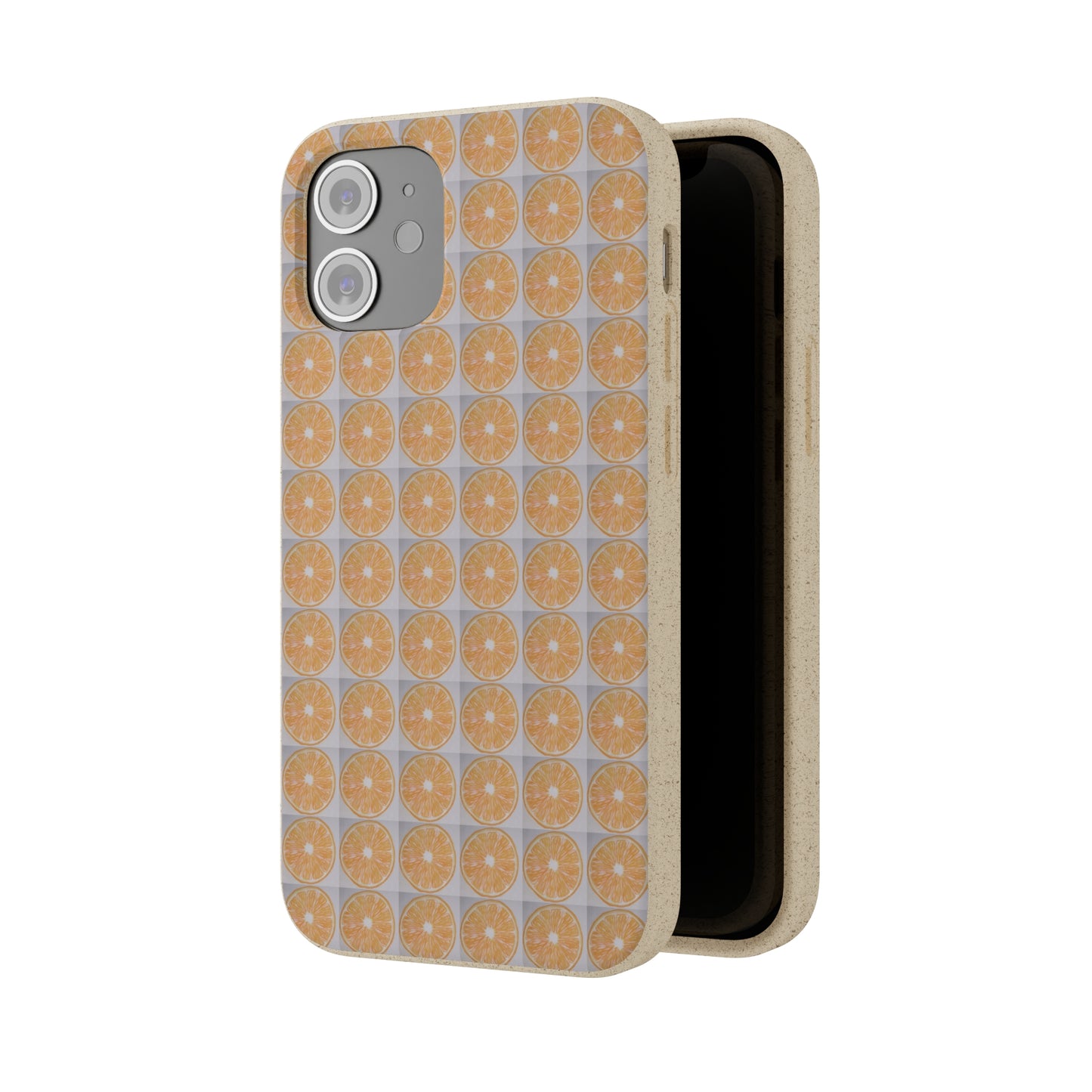 Biodegradable Phone Case Printed with Orange Drawing - art under moonlight