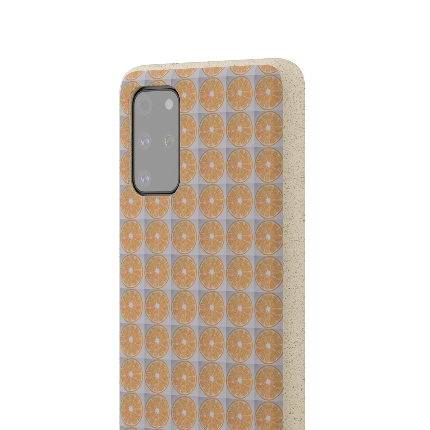 Biodegradable Phone Case Printed with Orange Drawing - art under moonlight