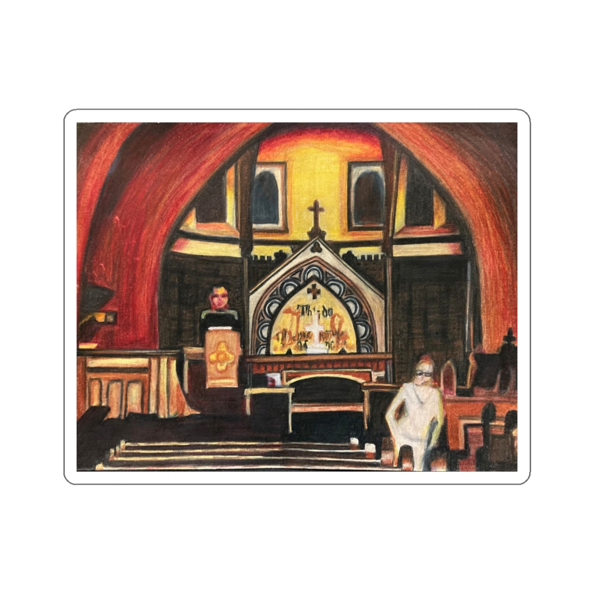 Vinyl Sticker of "Ghosts Inside" - art under moonlight