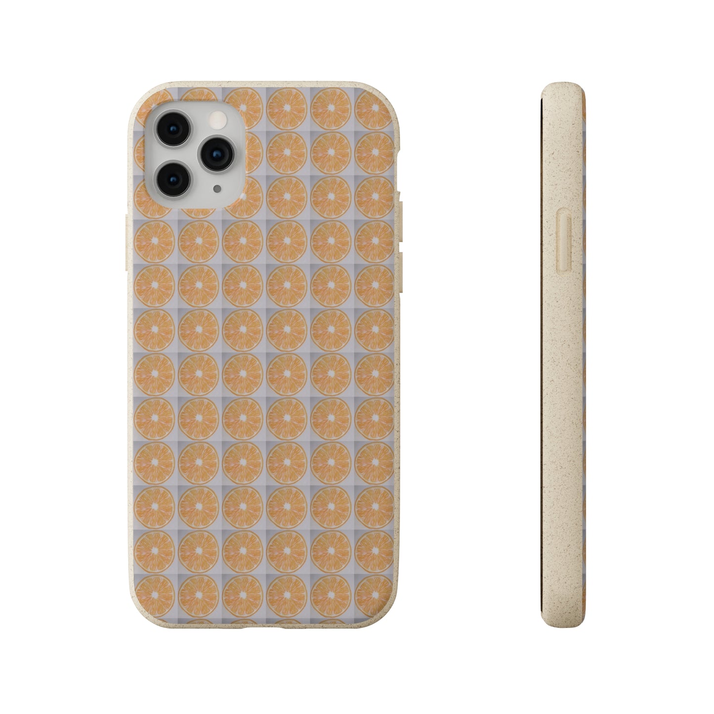 Biodegradable Phone Case Printed with Orange Drawing - art under moonlight