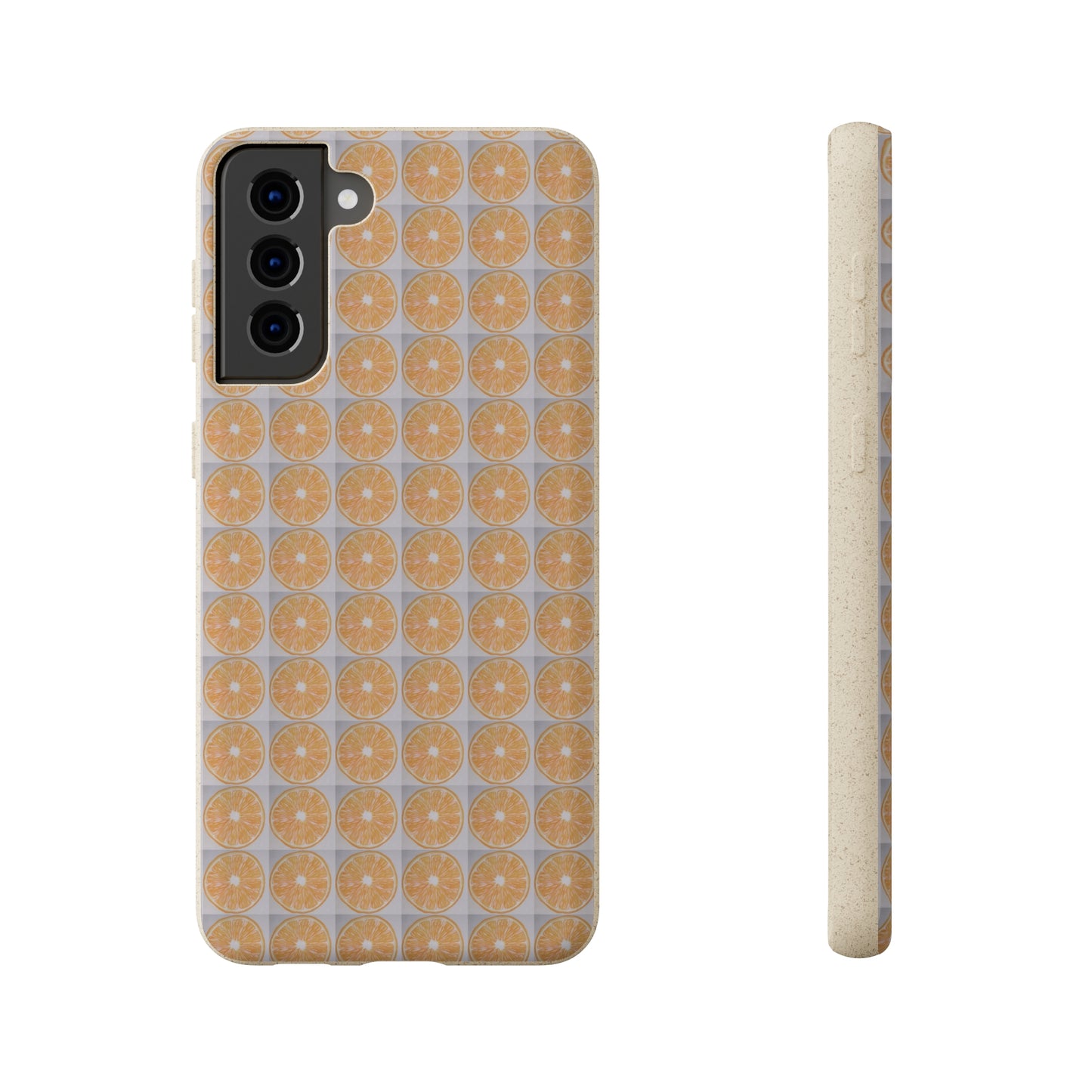 Biodegradable Phone Case Printed with Orange Drawing - art under moonlight