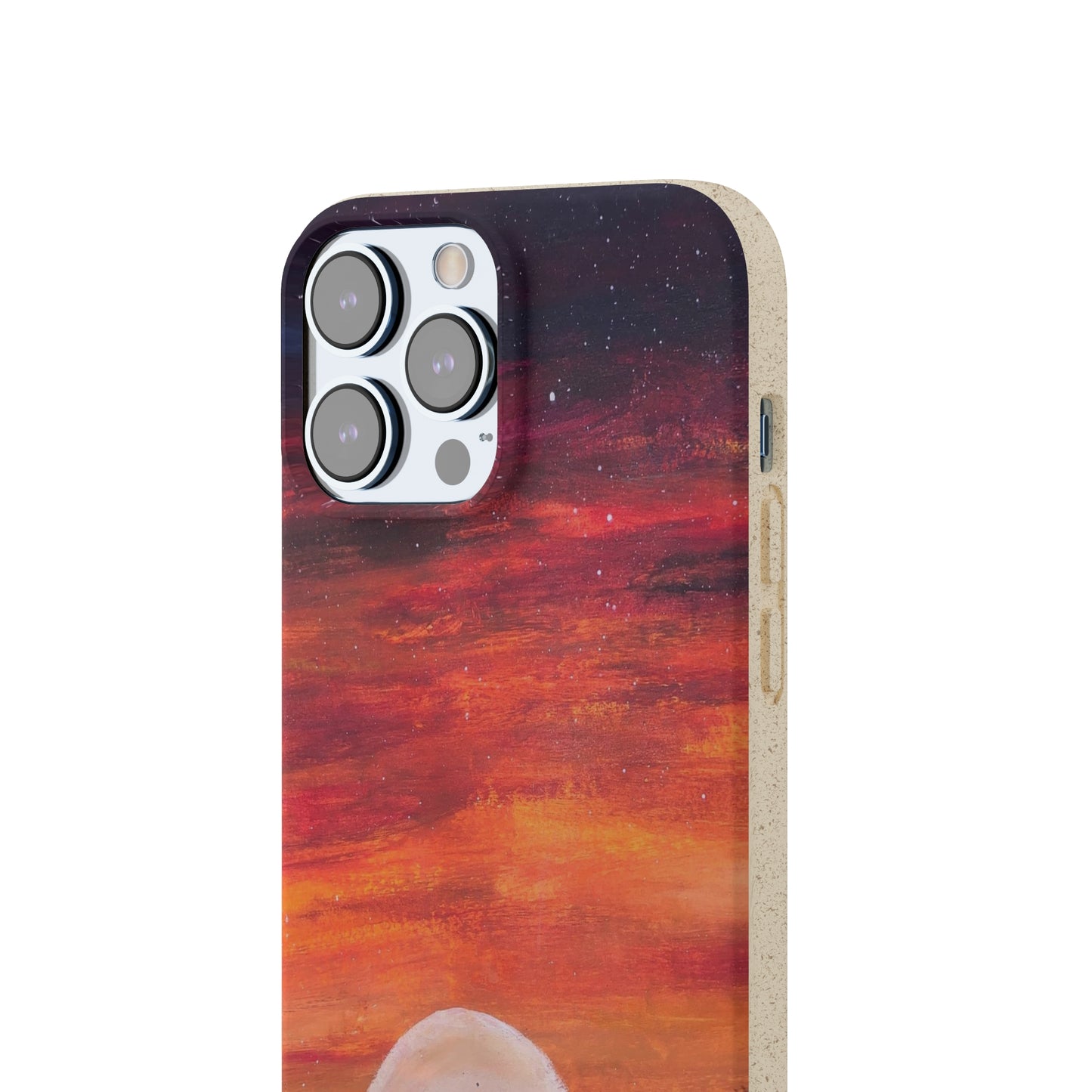 Biodegradable Phone Case Printed with "Setting Sun, Rising Moon" - art under moonlight