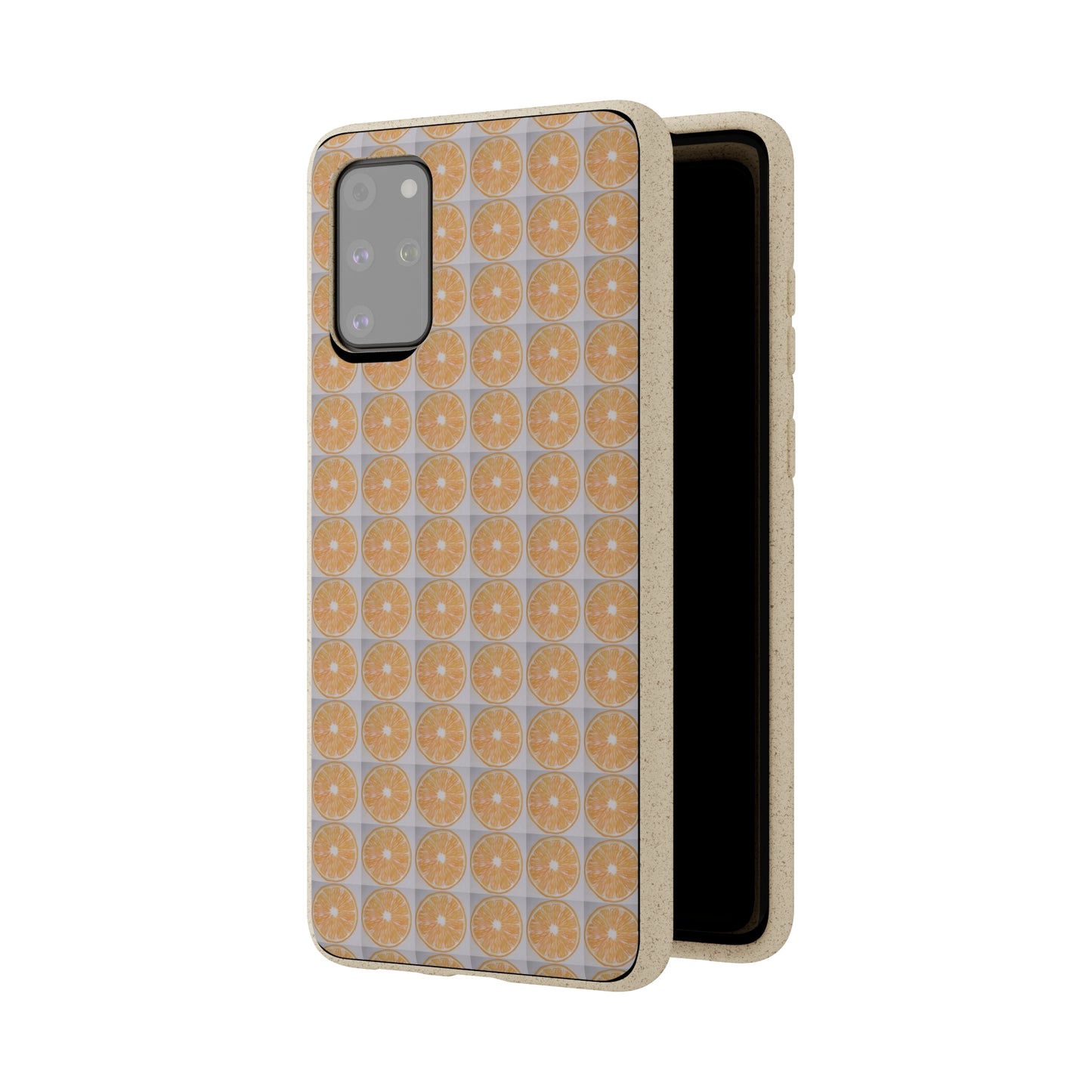Biodegradable Phone Case Printed with Orange Drawing - art under moonlight