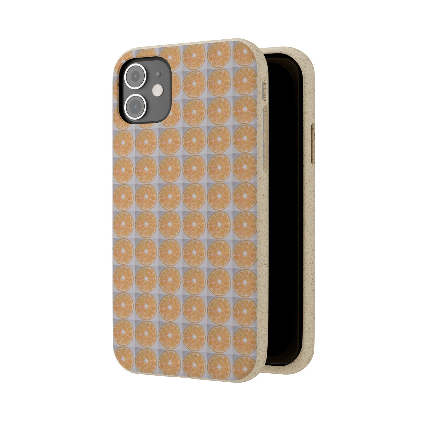 Biodegradable Phone Case Printed with Orange Drawing - art under moonlight