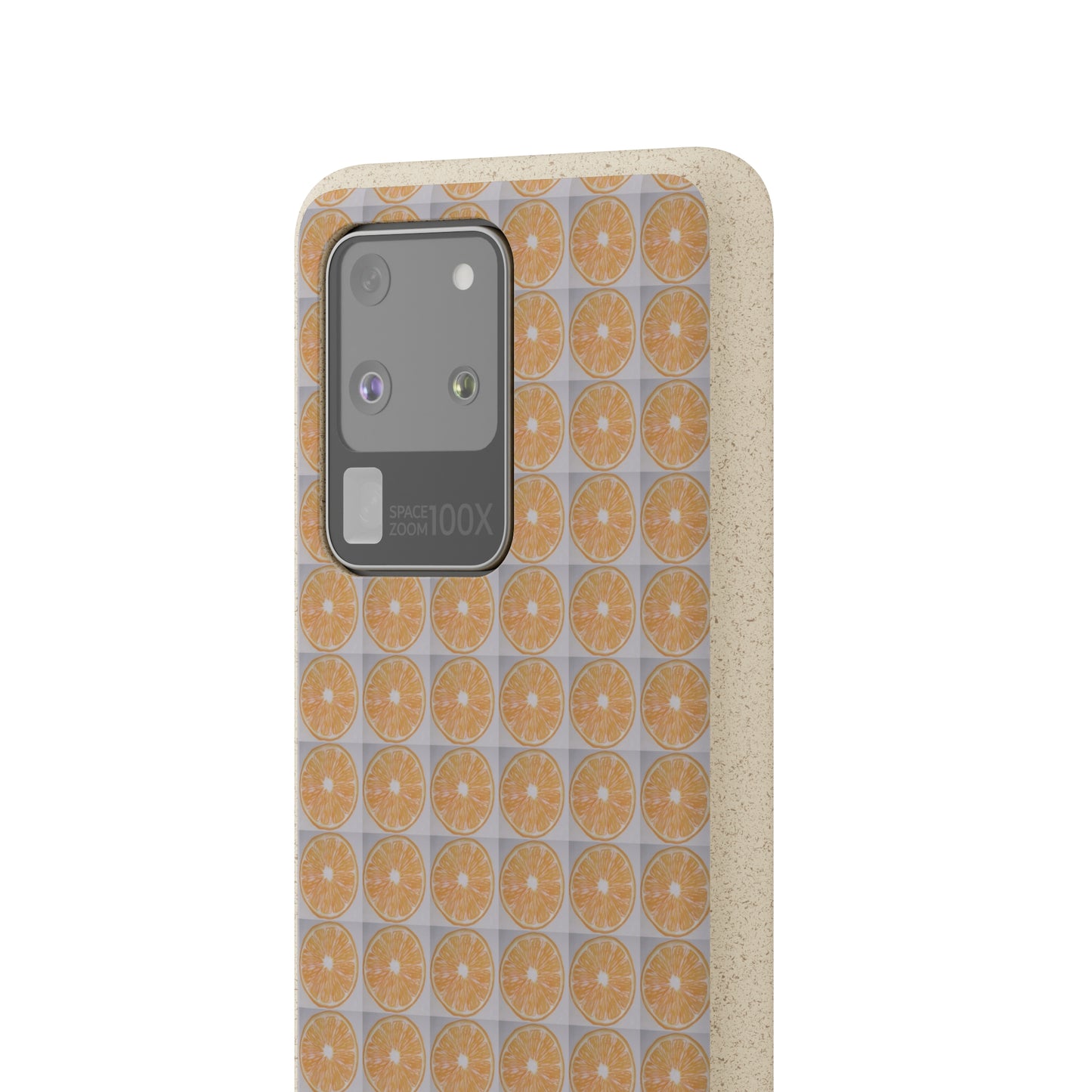 Biodegradable Phone Case Printed with Orange Drawing - art under moonlight