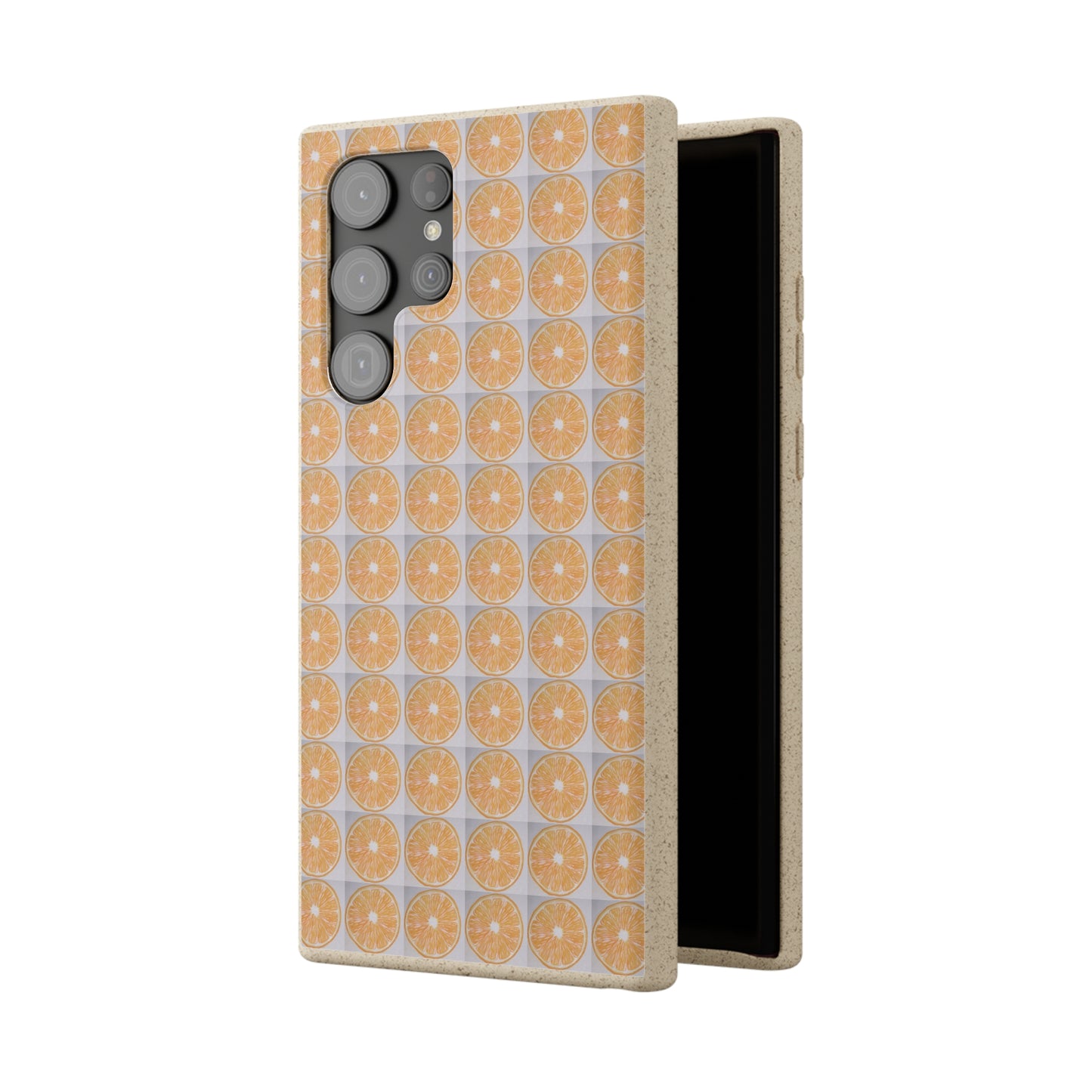 Biodegradable Phone Case Printed with Orange Drawing - art under moonlight