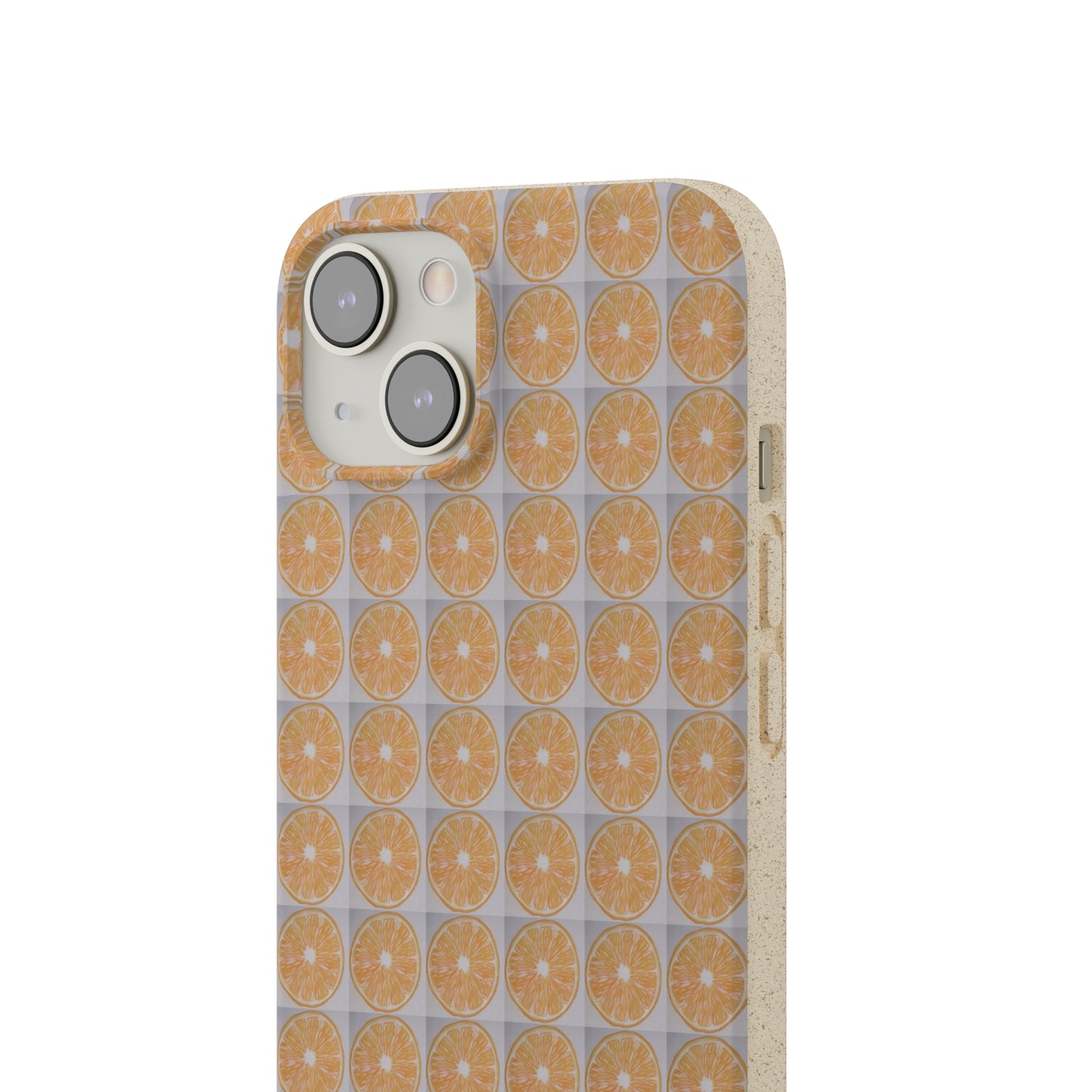 Biodegradable Phone Case Printed with Orange Drawing - art under moonlight