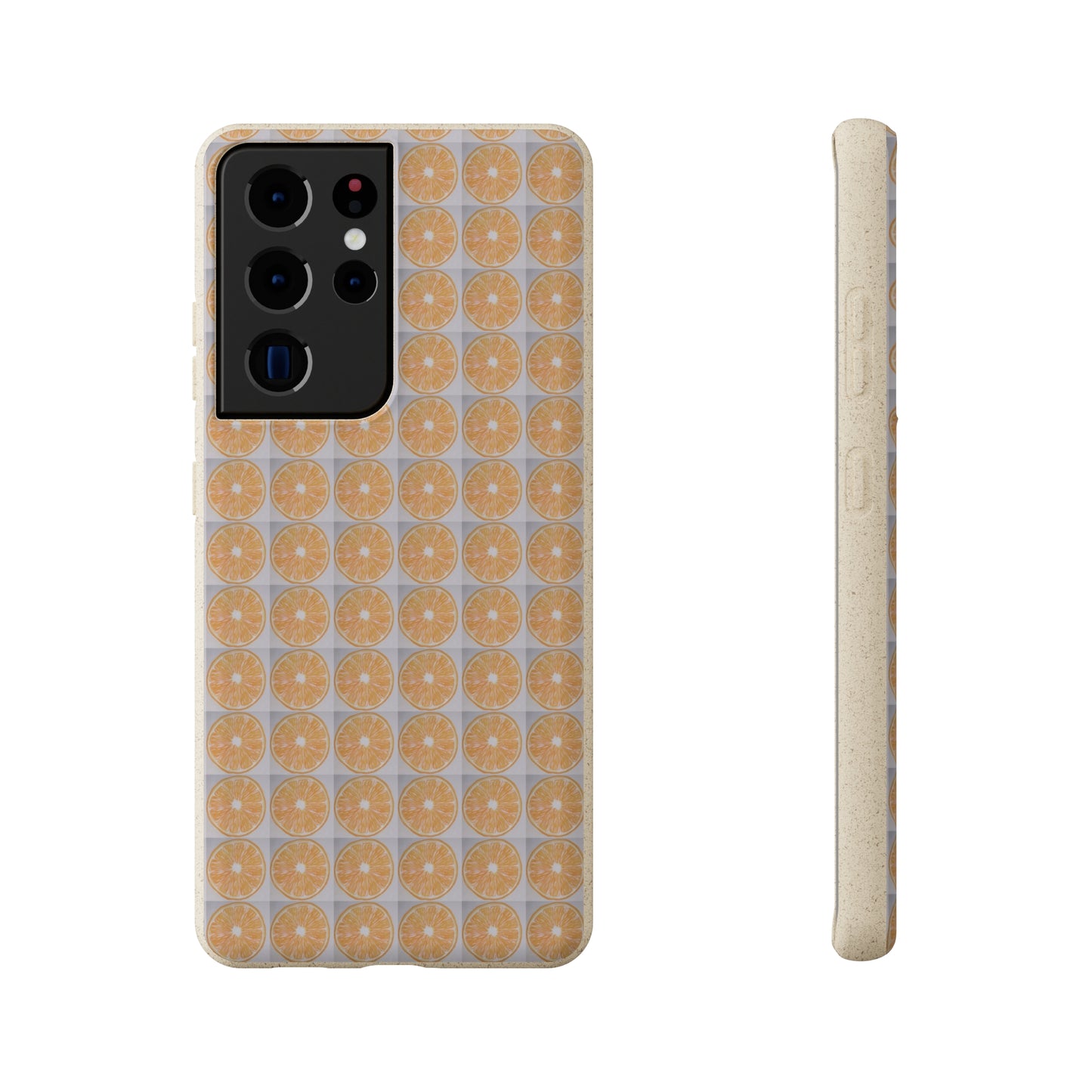 Biodegradable Phone Case Printed with Orange Drawing - art under moonlight