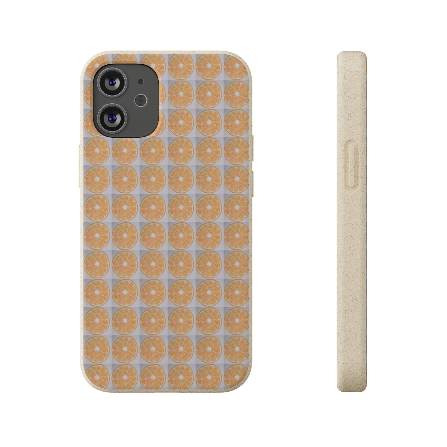 Biodegradable Phone Case Printed with Orange Drawing - art under moonlight