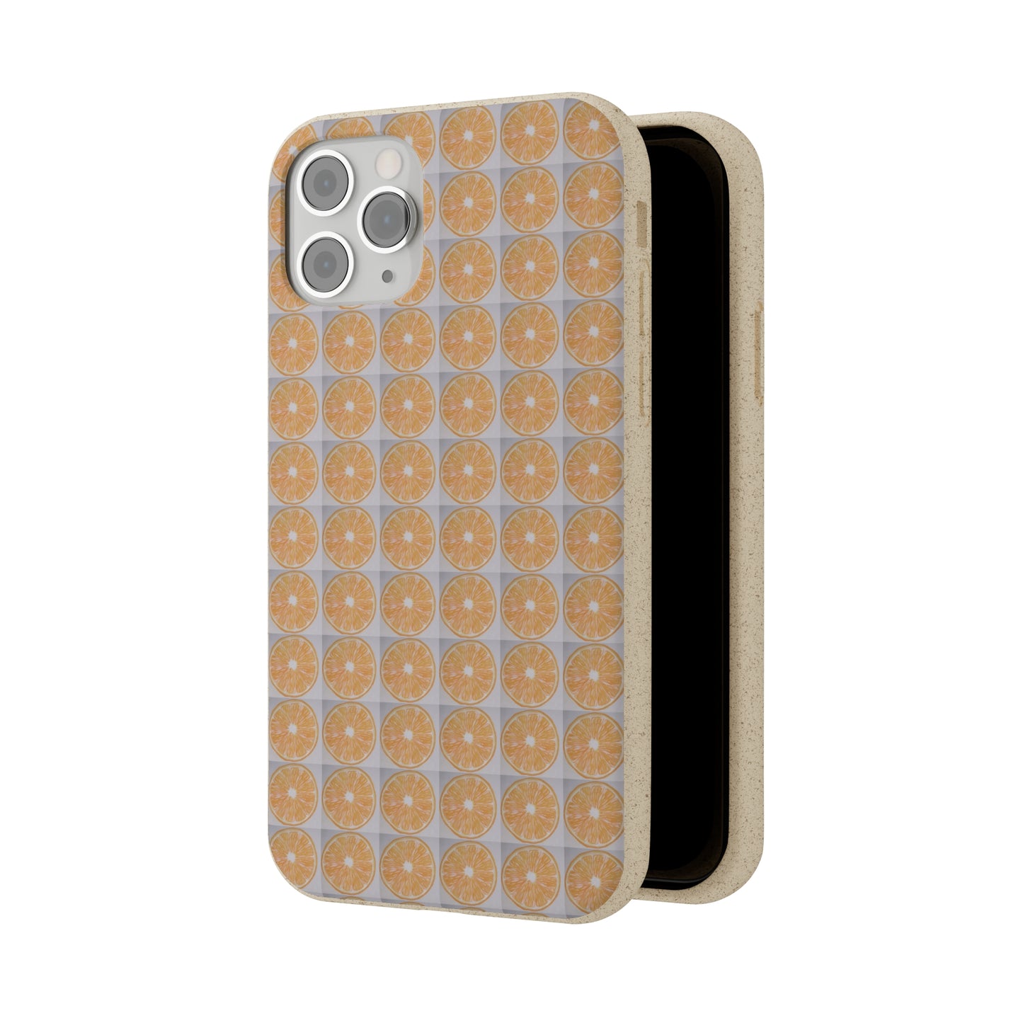 Biodegradable Phone Case Printed with Orange Drawing - art under moonlight
