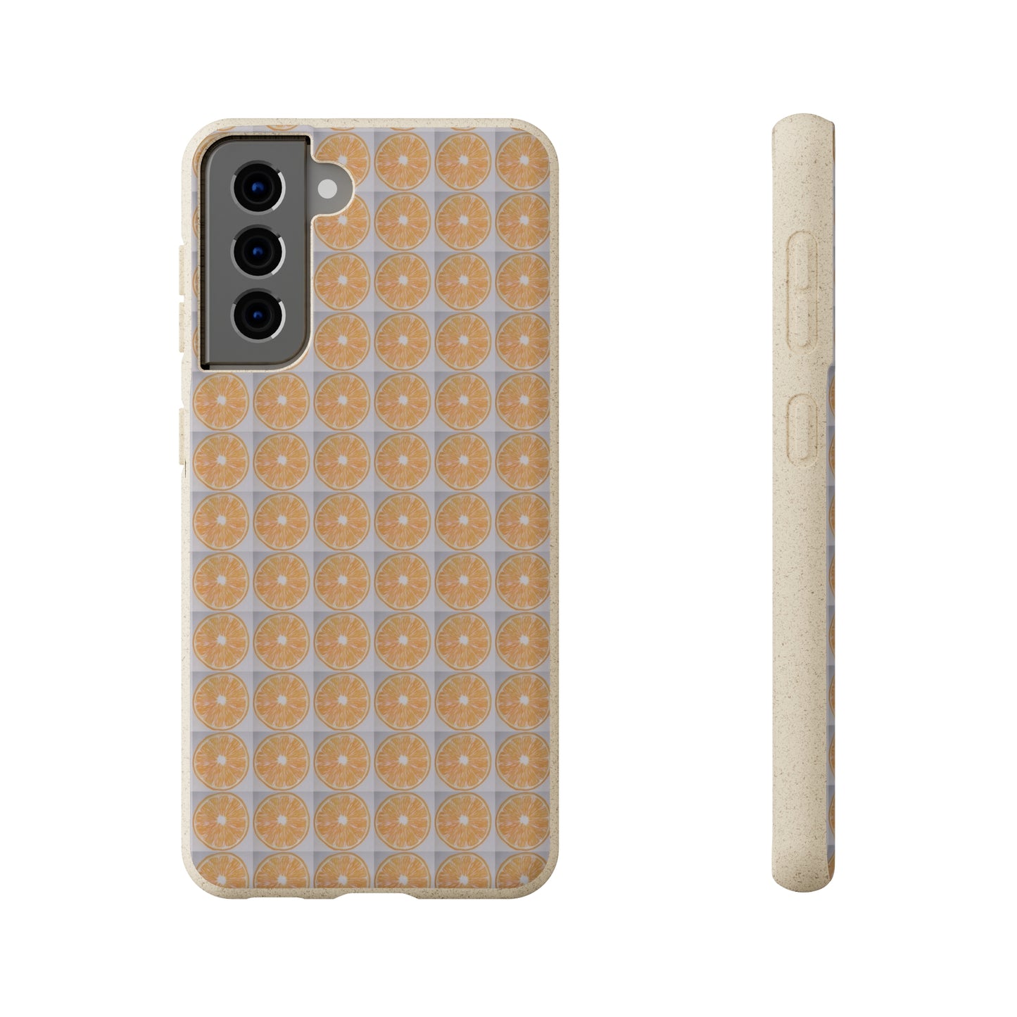 Biodegradable Phone Case Printed with Orange Drawing - art under moonlight