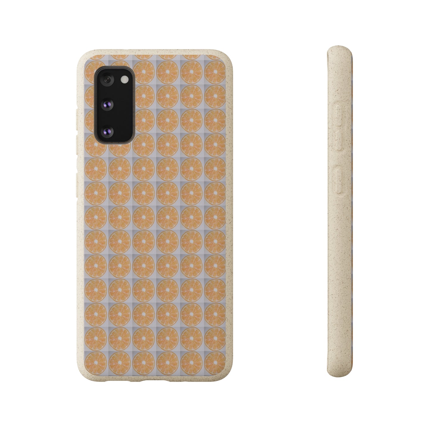 Biodegradable Phone Case Printed with Orange Drawing - art under moonlight